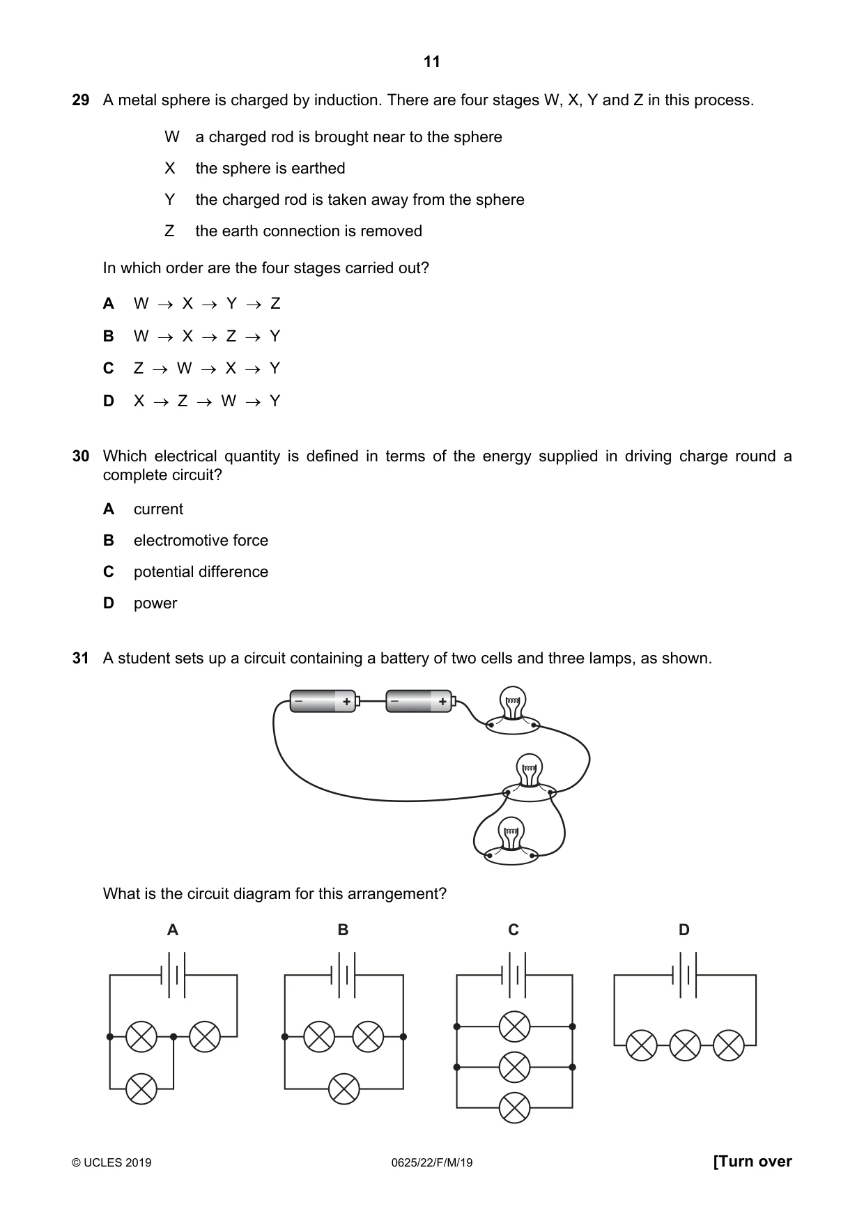 Cambridge IGCSE Physics 0625 2019 Feb/March Paper 2 · Variant 2 question paper, page 11 of 16