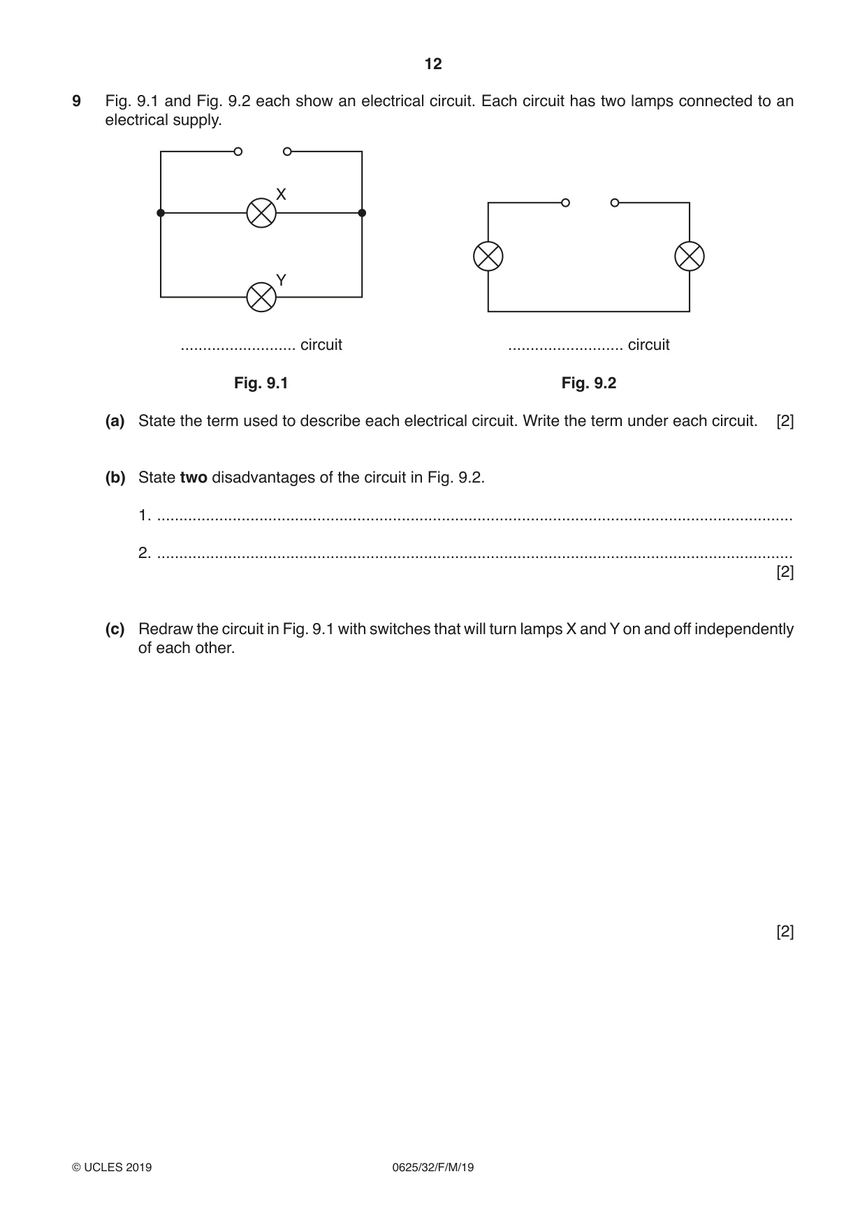 Cambridge IGCSE Physics 0625 2019 Feb/March Paper 3 · Variant 2 question paper, page 13 of 17
