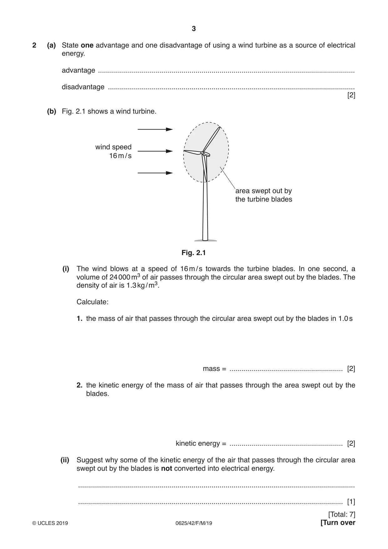 Cambridge IGCSE Physics 0625 2019 Feb/March Paper 4 · Variant 2 question paper, page 3 of 16