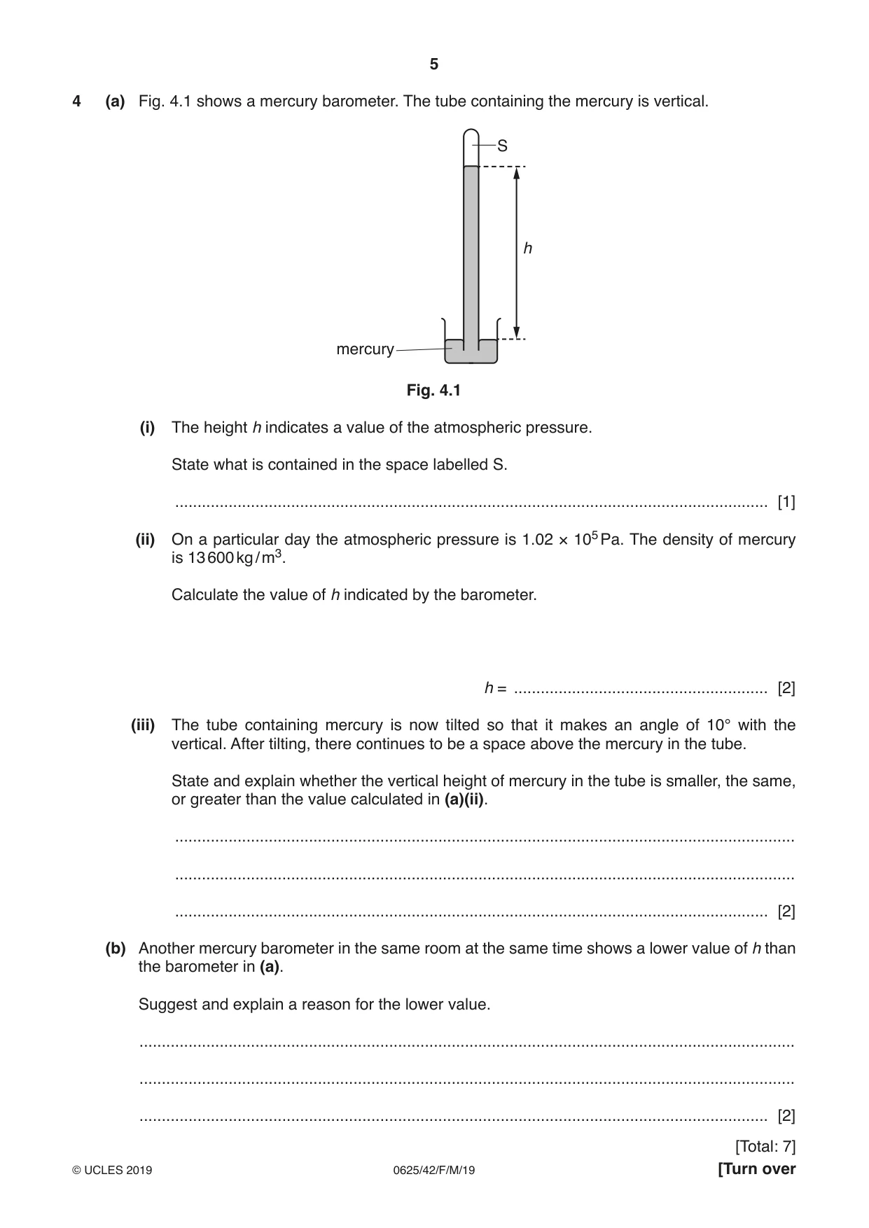 Cambridge IGCSE Physics 0625 2019 Feb/March Paper 4 · Variant 2 question paper, page 5 of 16