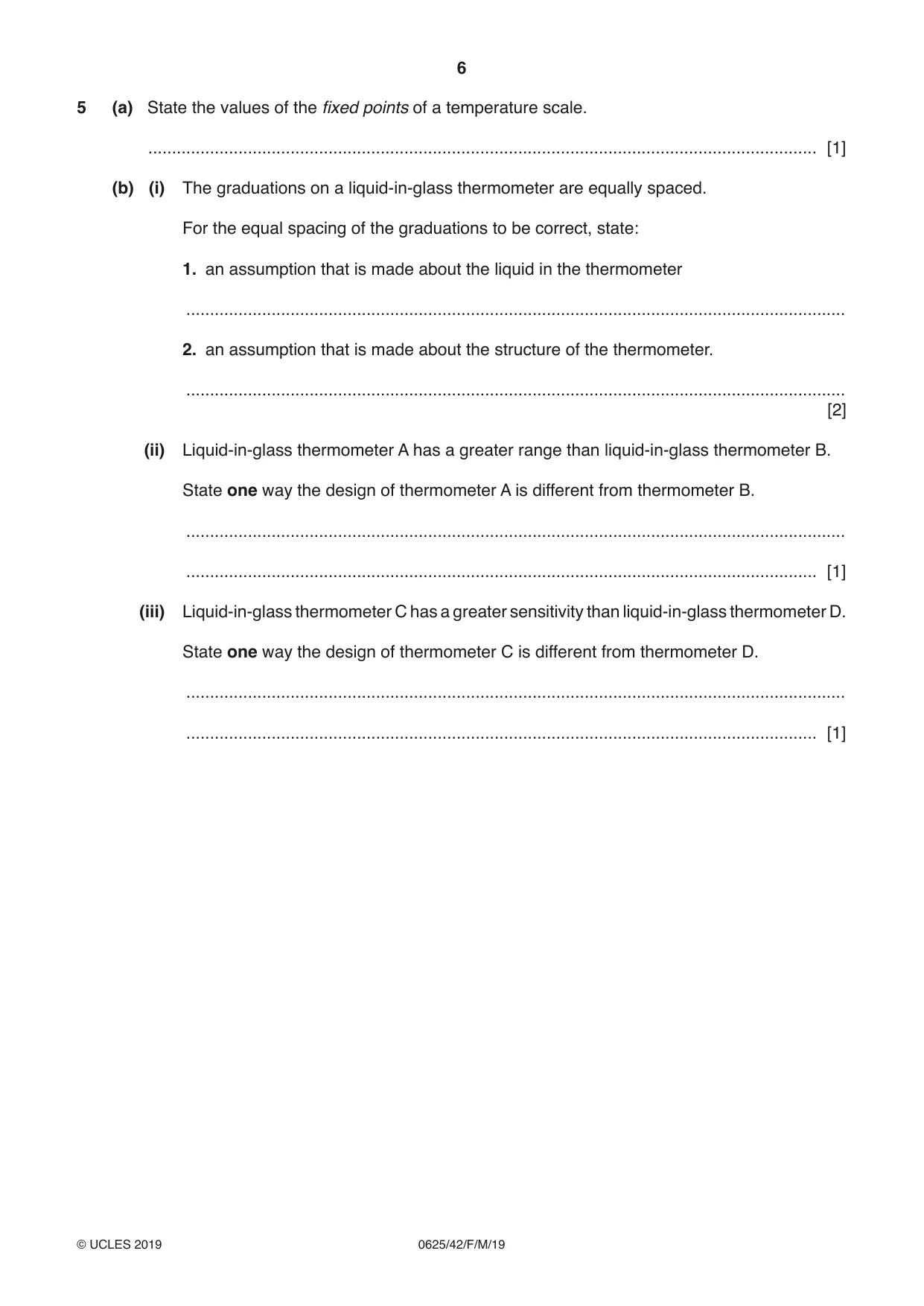 Cambridge IGCSE Physics 0625 2019 Feb/March Paper 4 · Variant 2 question paper, page 6 of 16