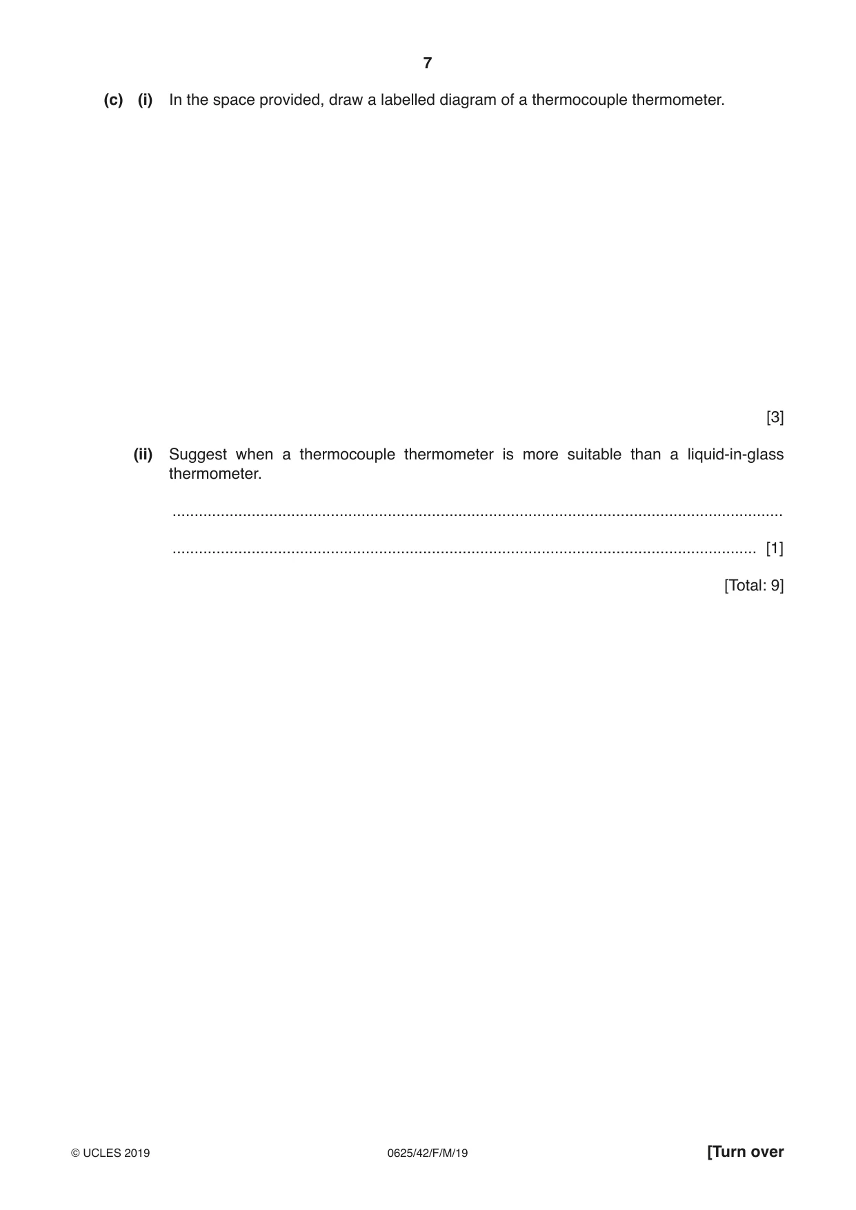 Cambridge IGCSE Physics 0625 2019 Feb/March Paper 4 · Variant 2 question paper, page 7 of 16