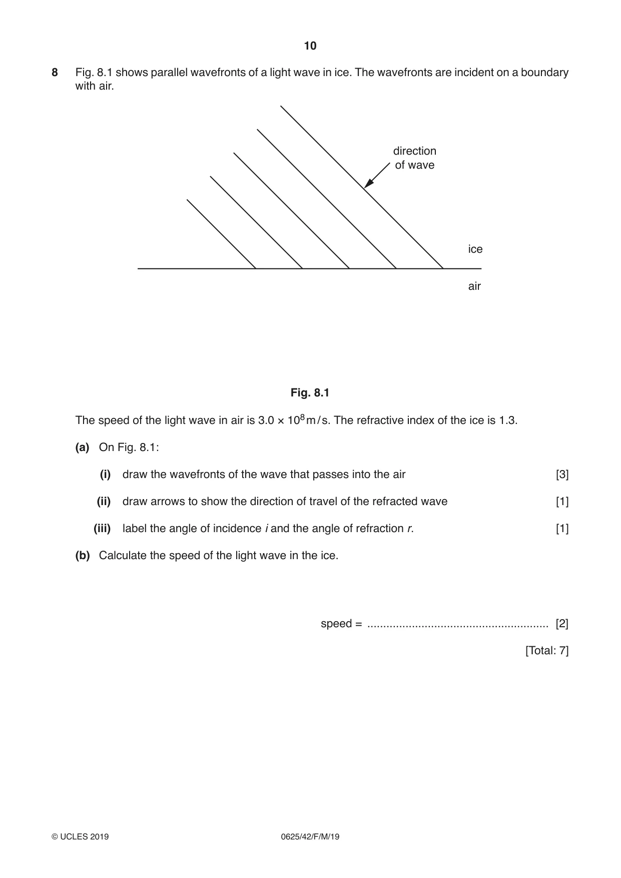 Cambridge IGCSE Physics 0625 2019 Feb/March Paper 4 · Variant 2 question paper, page 10 of 16
