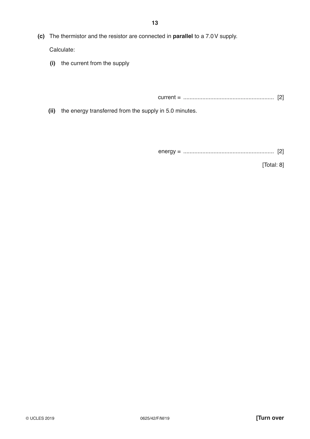Cambridge IGCSE Physics 0625 2019 Feb/March Paper 4 · Variant 2 question paper, page 13 of 16
