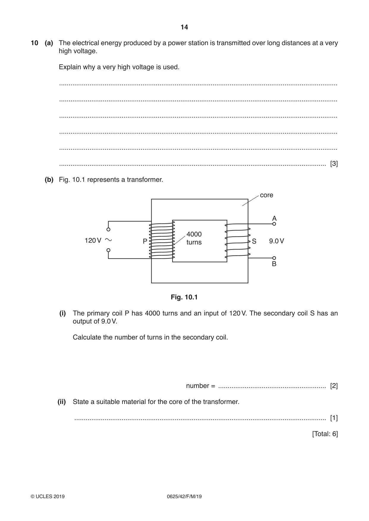 Cambridge IGCSE Physics 0625 2019 Feb/March Paper 4 · Variant 2 question paper, page 14 of 16