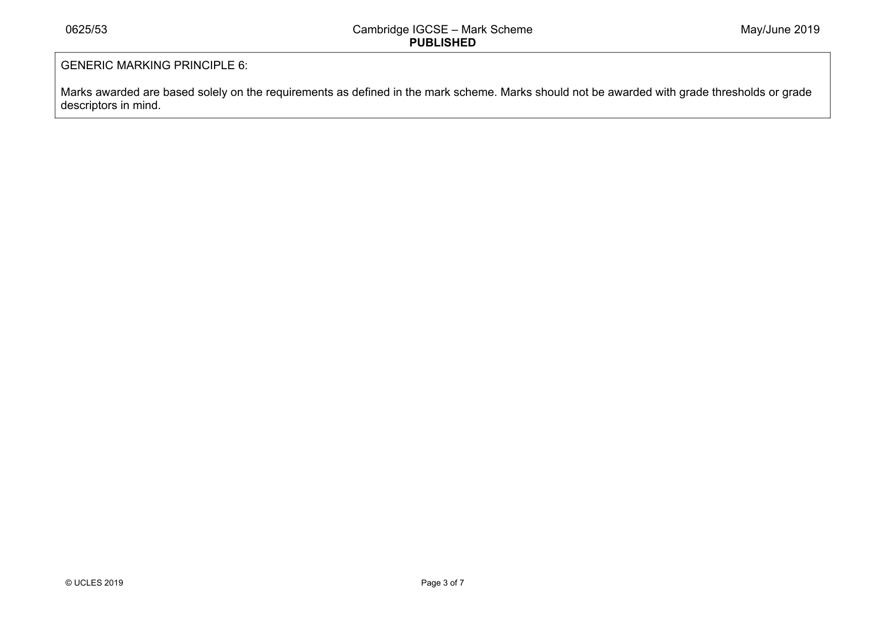 Mark scheme, page 3 of 7