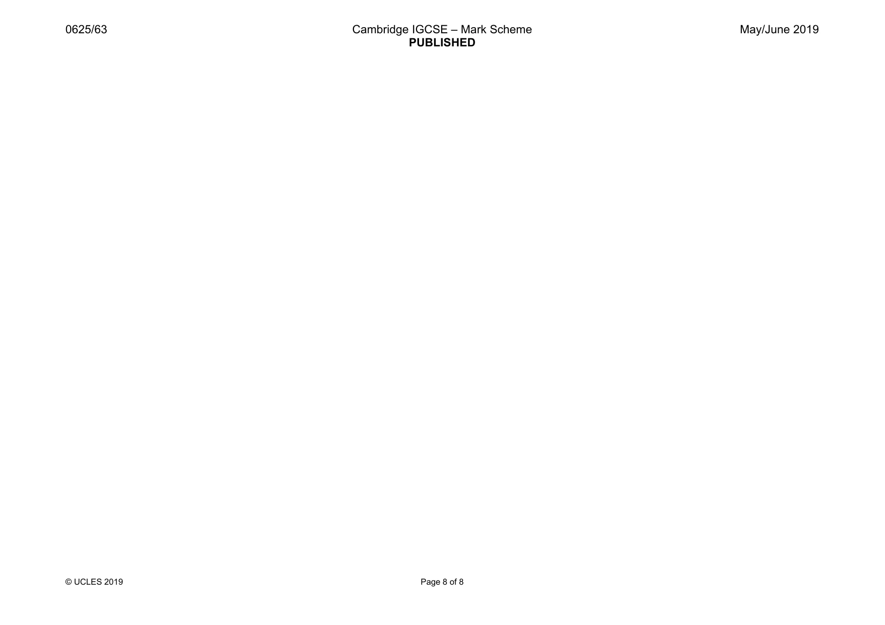 Mark scheme, page 8 of 8