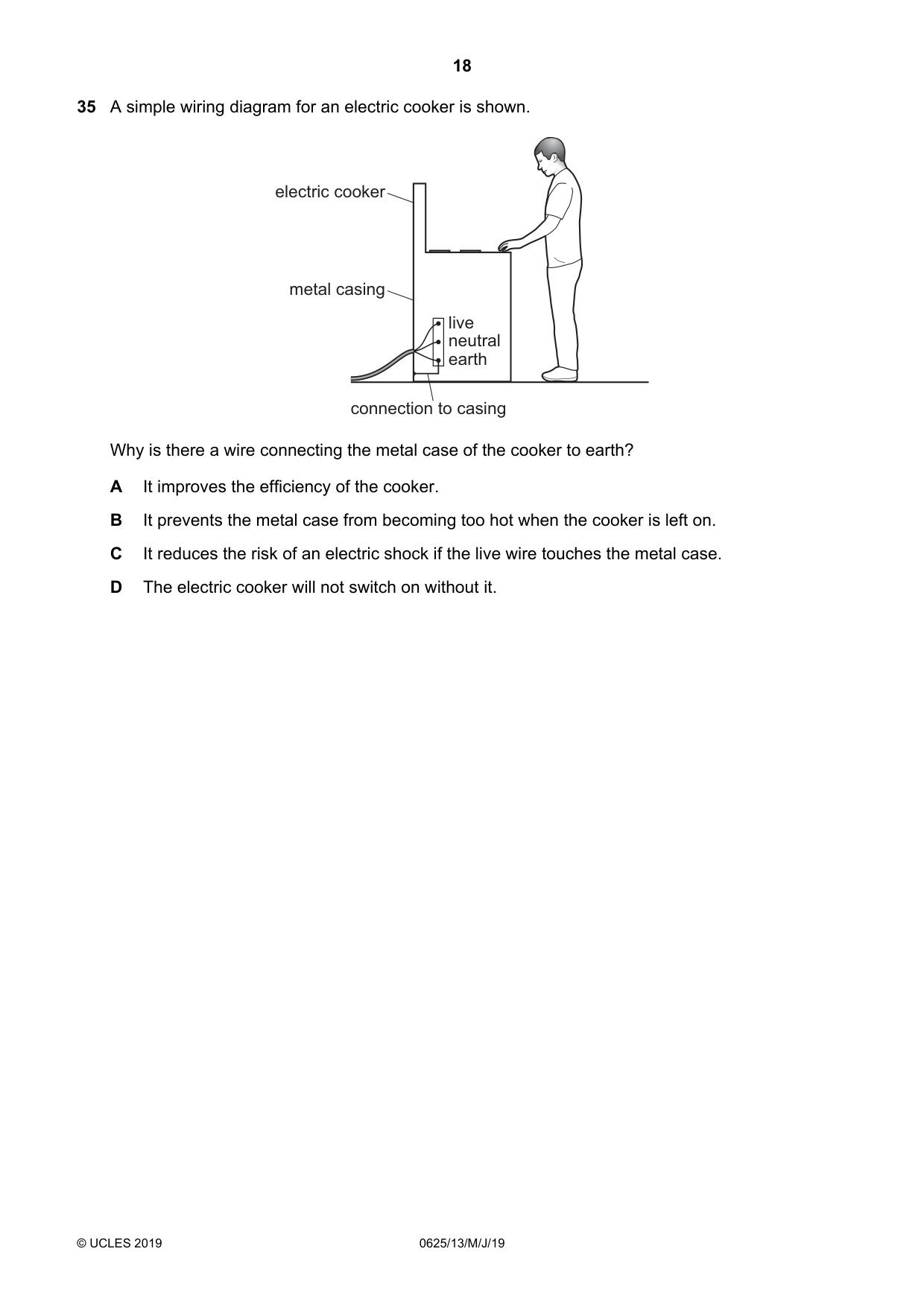 Cambridge IGCSE Physics 0625 2019 May/June Paper 1 · Variant 3 question paper, page 18 of 20
