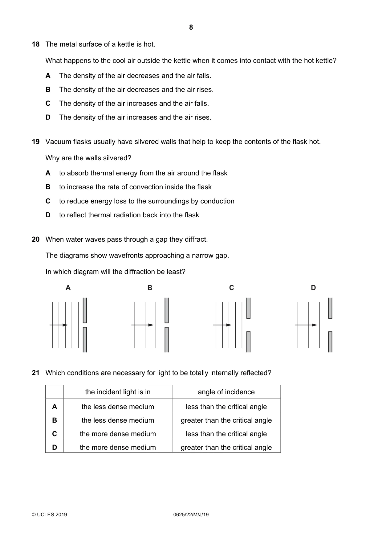 Cambridge IGCSE Physics 0625 2019 May/June Paper 2 · Variant 2 question paper, page 8 of 16