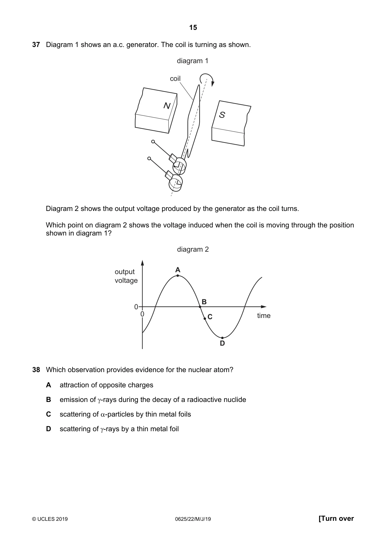Cambridge IGCSE Physics 0625 2019 May/June Paper 2 · Variant 2 question paper, page 15 of 16