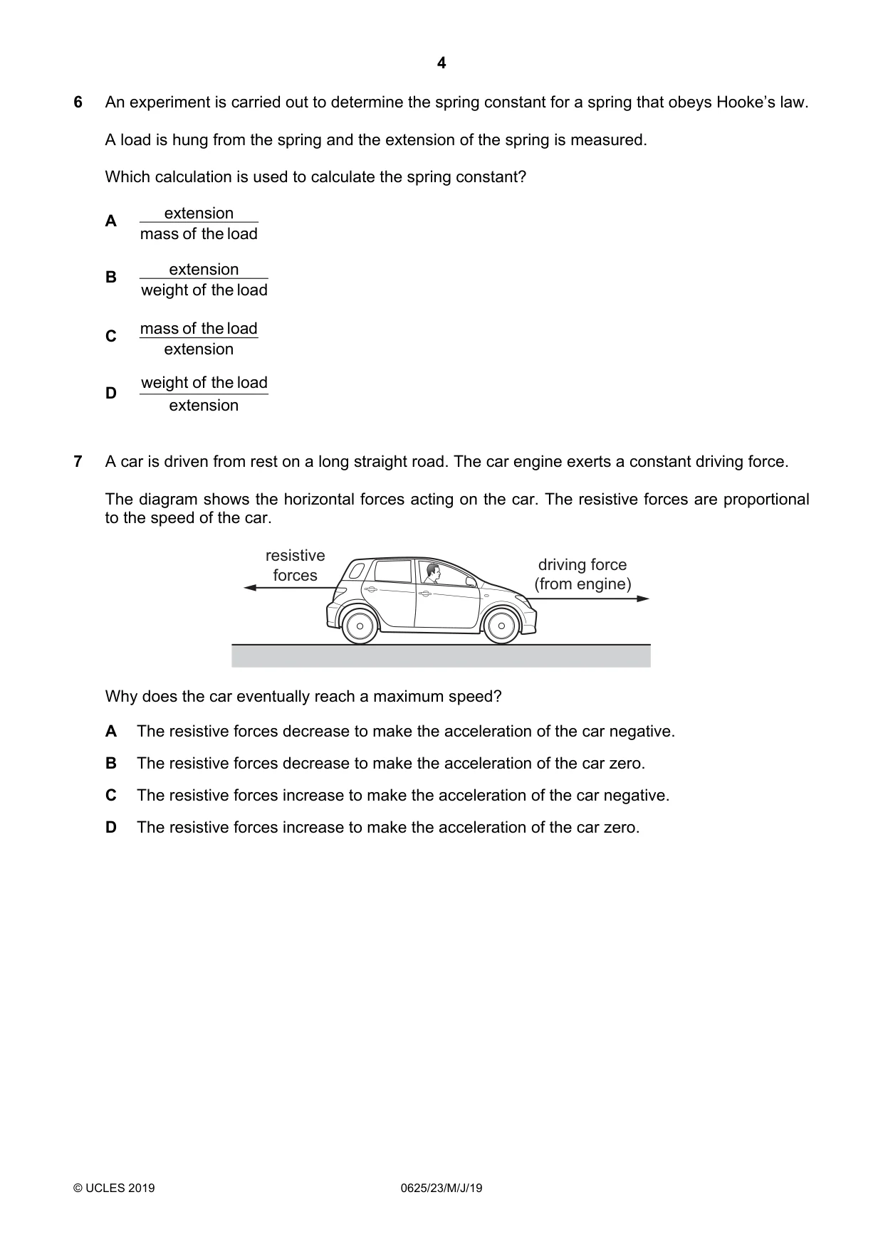 Cambridge IGCSE Physics 0625 2019 May/June Paper 2 · Variant 3 question paper, page 4 of 16