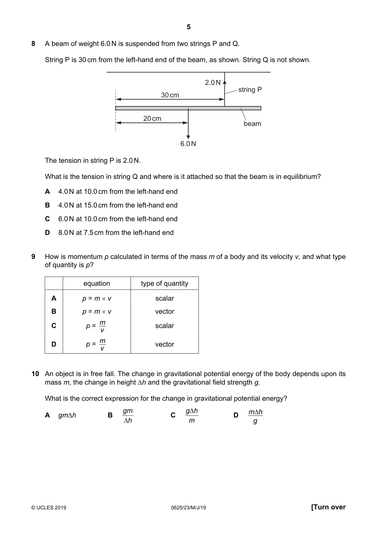 Cambridge IGCSE Physics 0625 2019 May/June Paper 2 · Variant 3 question paper, page 5 of 16