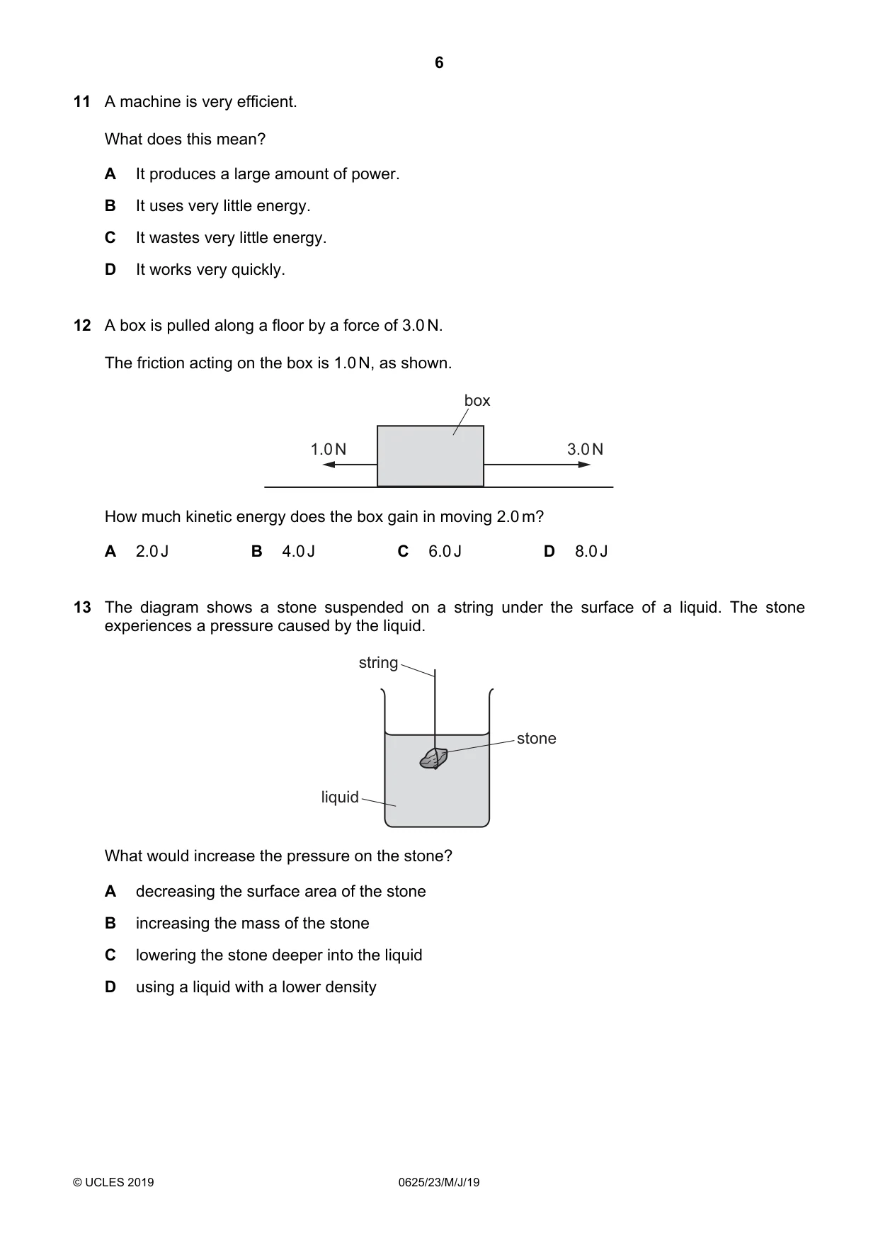 Cambridge IGCSE Physics 0625 2019 May/June Paper 2 · Variant 3 question paper, page 6 of 16