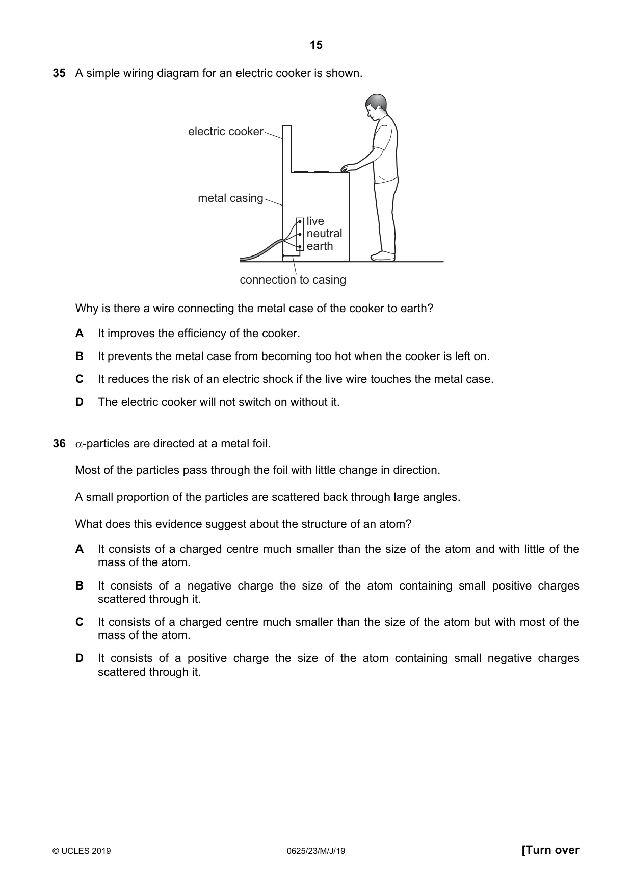 Cambridge IGCSE Physics 0625 2019 May/June Paper 2 · Variant 3 question paper, page 15 of 16