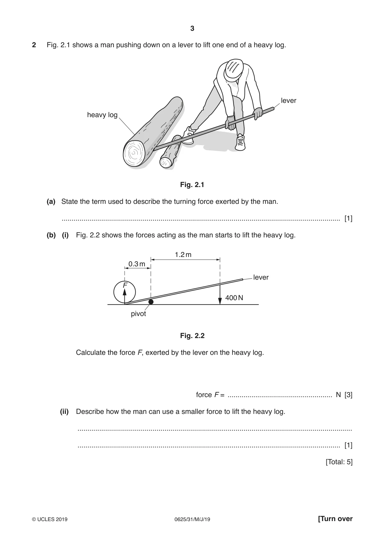 Cambridge IGCSE Physics 0625 2019 May/June Paper 3 · Variant 1 question paper, page 3 of 16