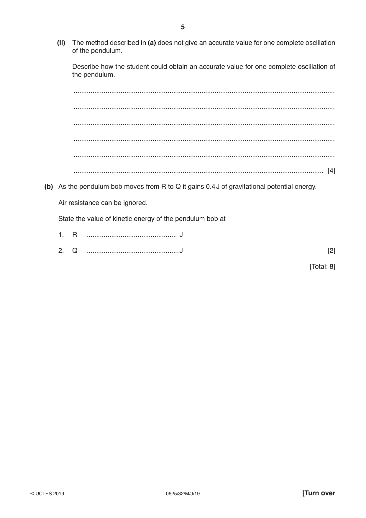 Cambridge IGCSE Physics 0625 2019 May/June Paper 3 · Variant 2 question paper, page 5 of 16