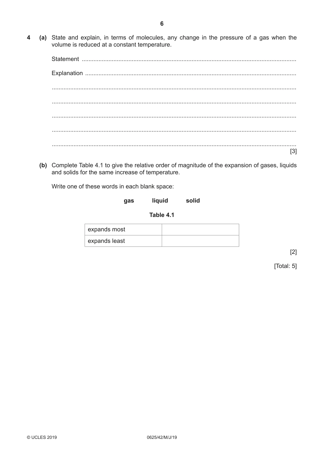 Cambridge IGCSE Physics 0625 2019 May/June Paper 4 · Variant 2 question paper, page 6 of 16