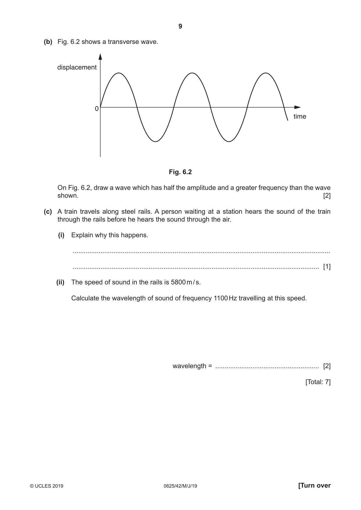 Cambridge IGCSE Physics 0625 2019 May/June Paper 4 · Variant 2 question paper, page 9 of 16
