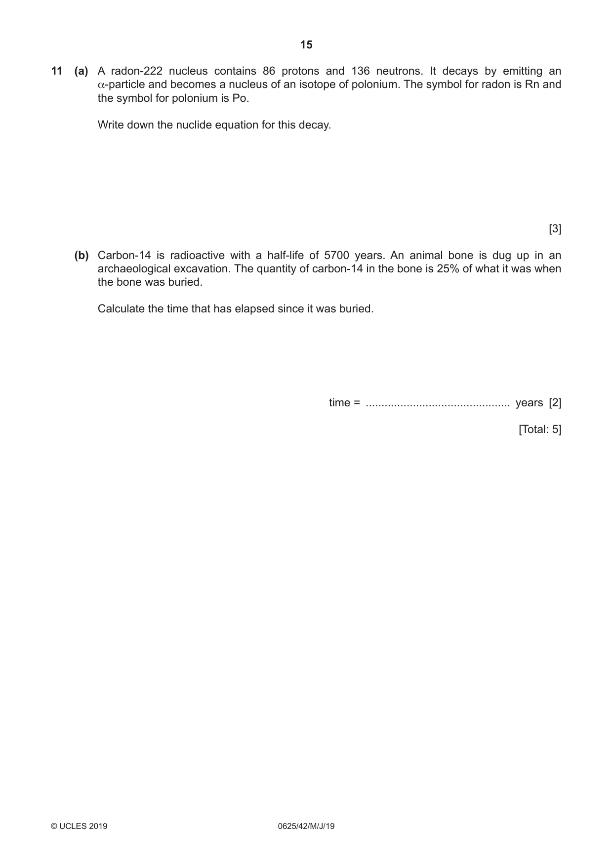 Cambridge IGCSE Physics 0625 2019 May/June Paper 4 · Variant 2 question paper, page 15 of 16