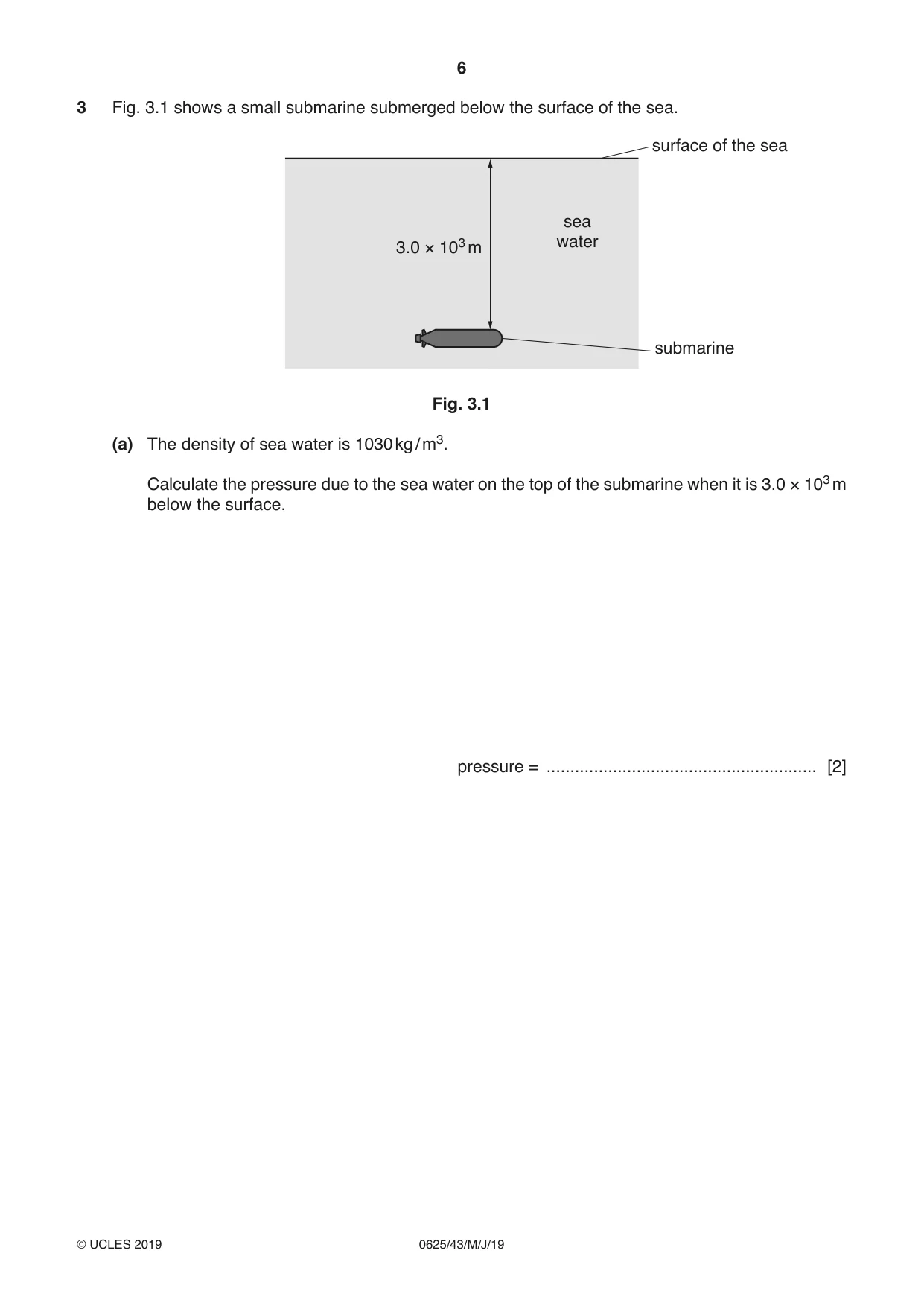 Cambridge IGCSE Physics 0625 2019 May/June Paper 4 · Variant 3 question paper, page 6 of 20