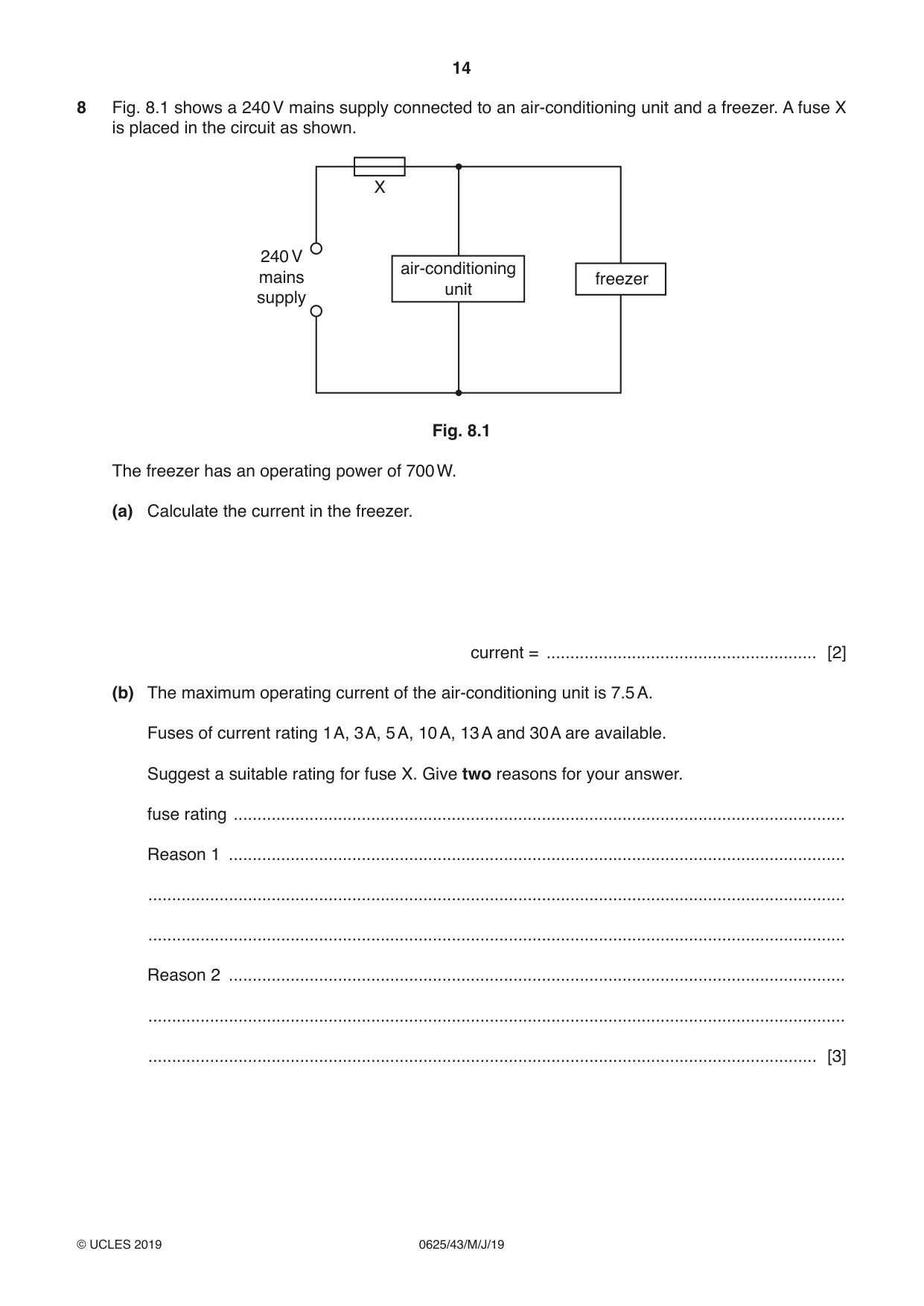Cambridge IGCSE Physics 0625 2019 May/June Paper 4 · Variant 3 question paper, page 14 of 20