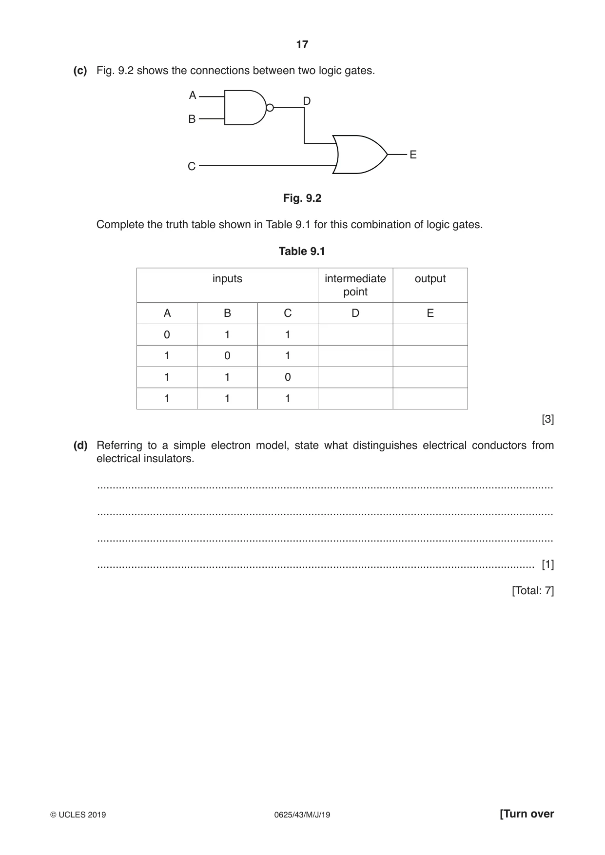 Cambridge IGCSE Physics 0625 2019 May/June Paper 4 · Variant 3 question paper, page 17 of 20