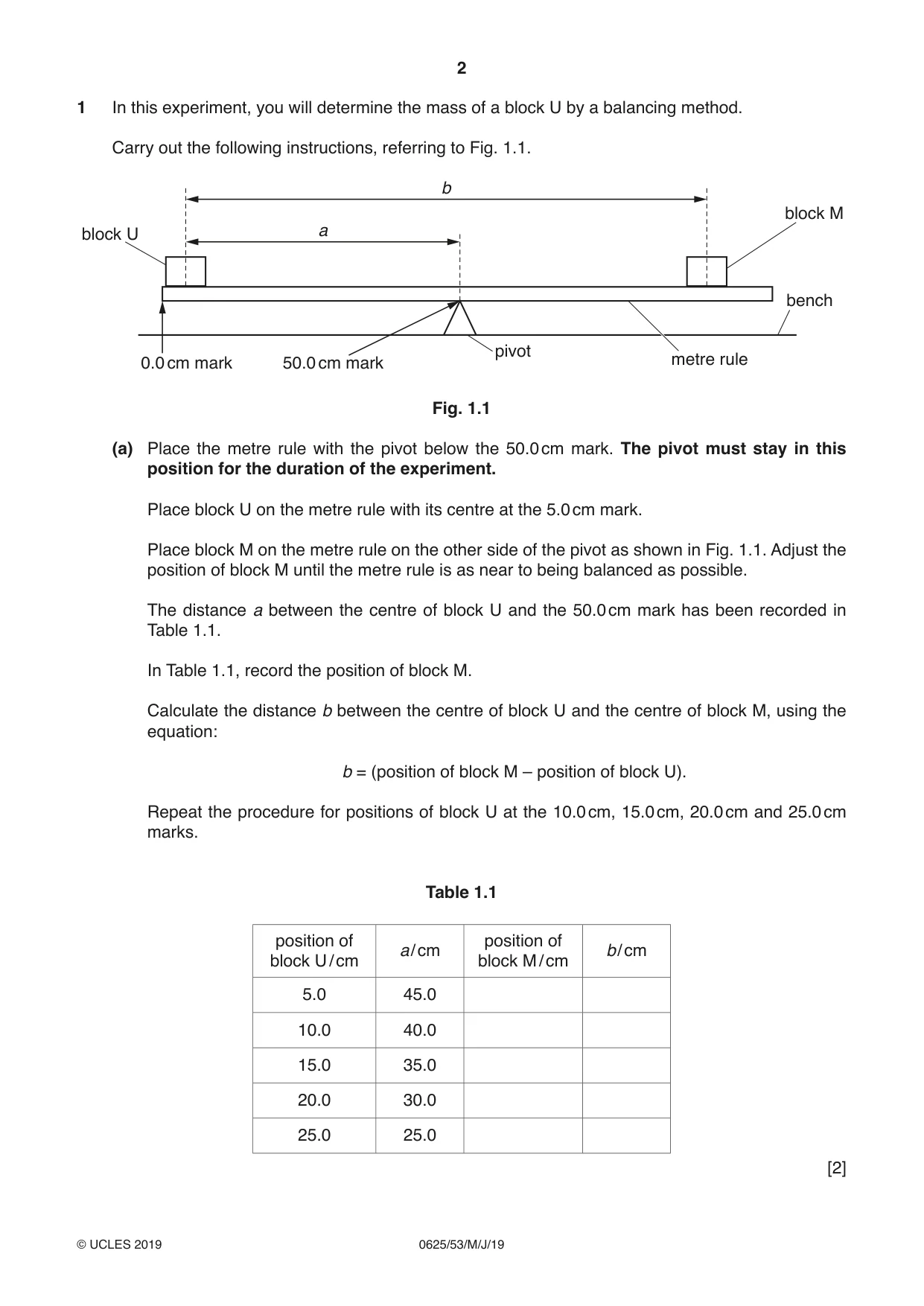 Cambridge IGCSE Physics 0625 2019 May/June Paper 5 · Variant 3 question paper, page 2 of 12