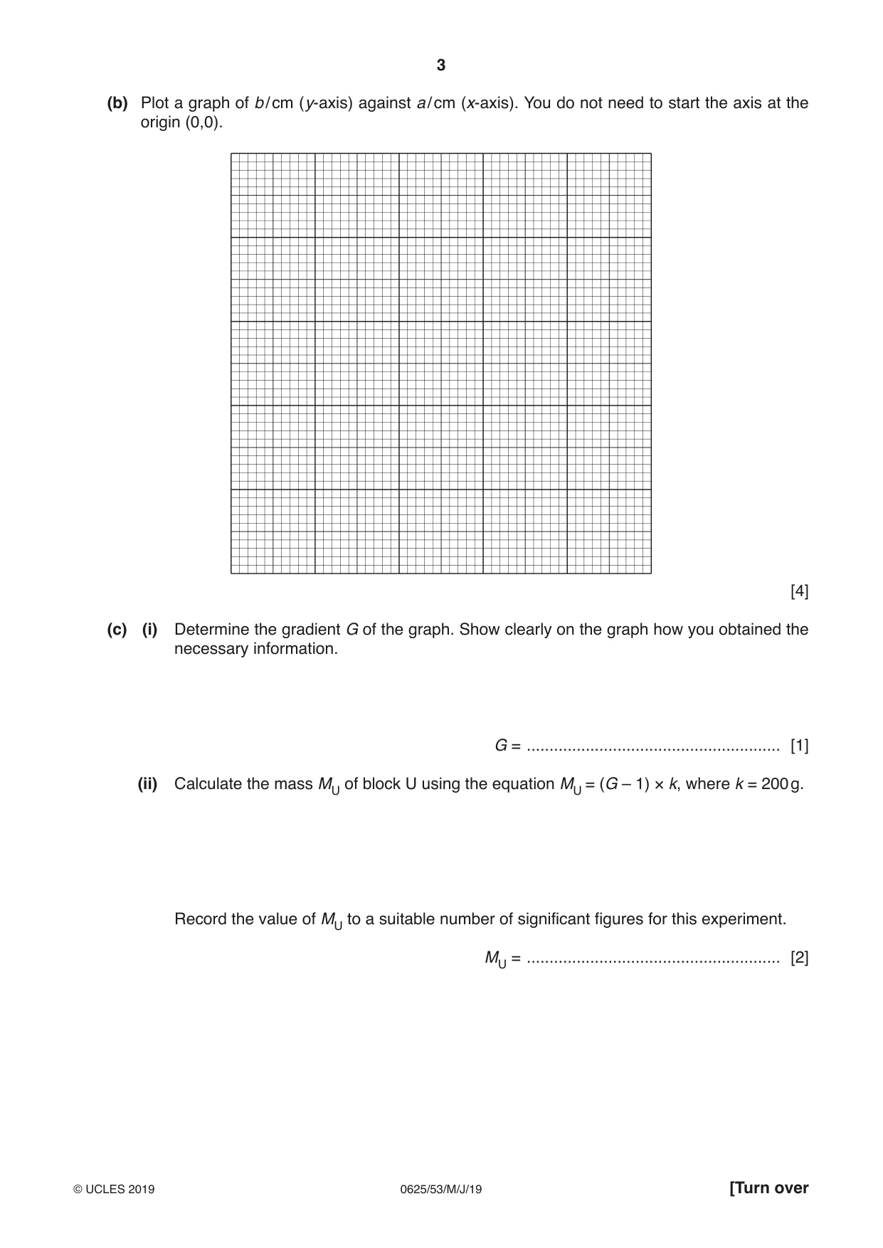 Cambridge IGCSE Physics 0625 2019 May/June Paper 5 · Variant 3 question paper, page 3 of 12