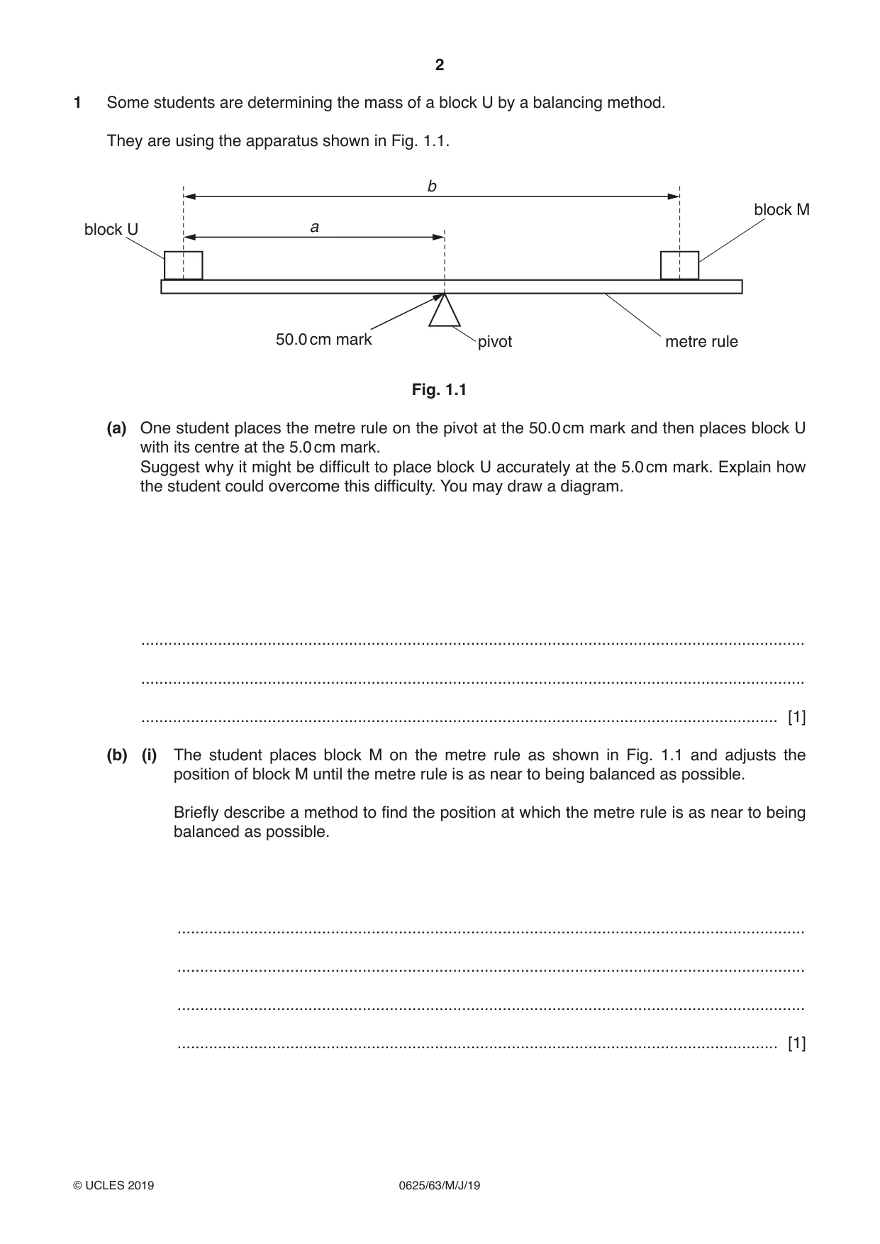 Cambridge IGCSE Physics 0625 2019 May/June Paper 6 · Variant 3 question paper, page 2 of 12