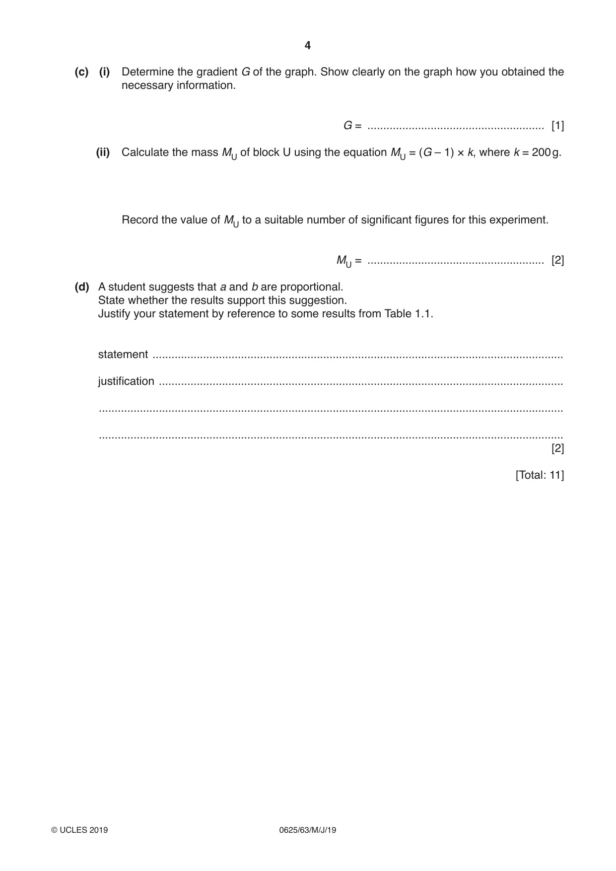 Cambridge IGCSE Physics 0625 2019 May/June Paper 6 · Variant 3 question paper, page 4 of 12