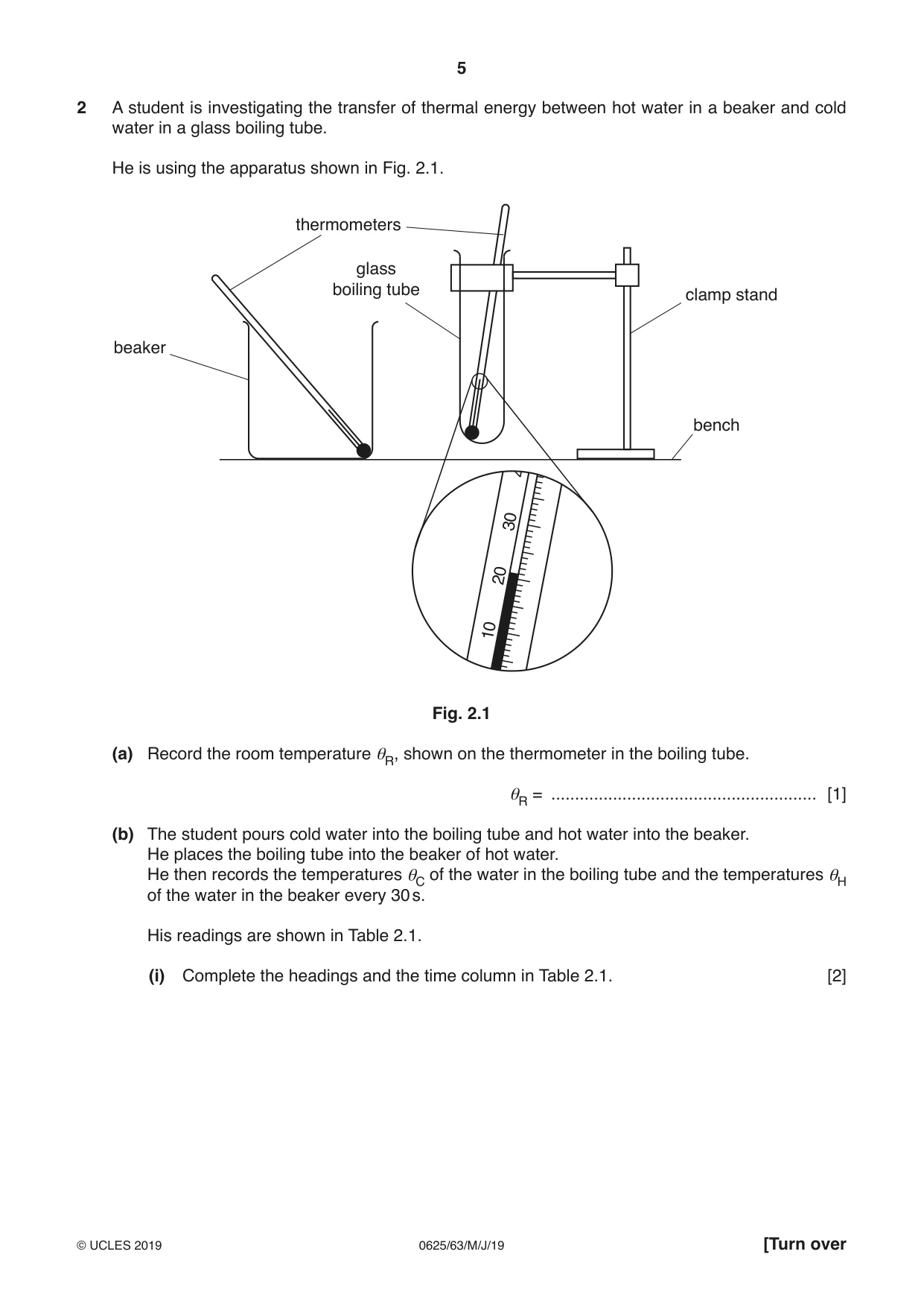 Cambridge IGCSE Physics 0625 2019 May/June Paper 6 · Variant 3 question paper, page 5 of 12