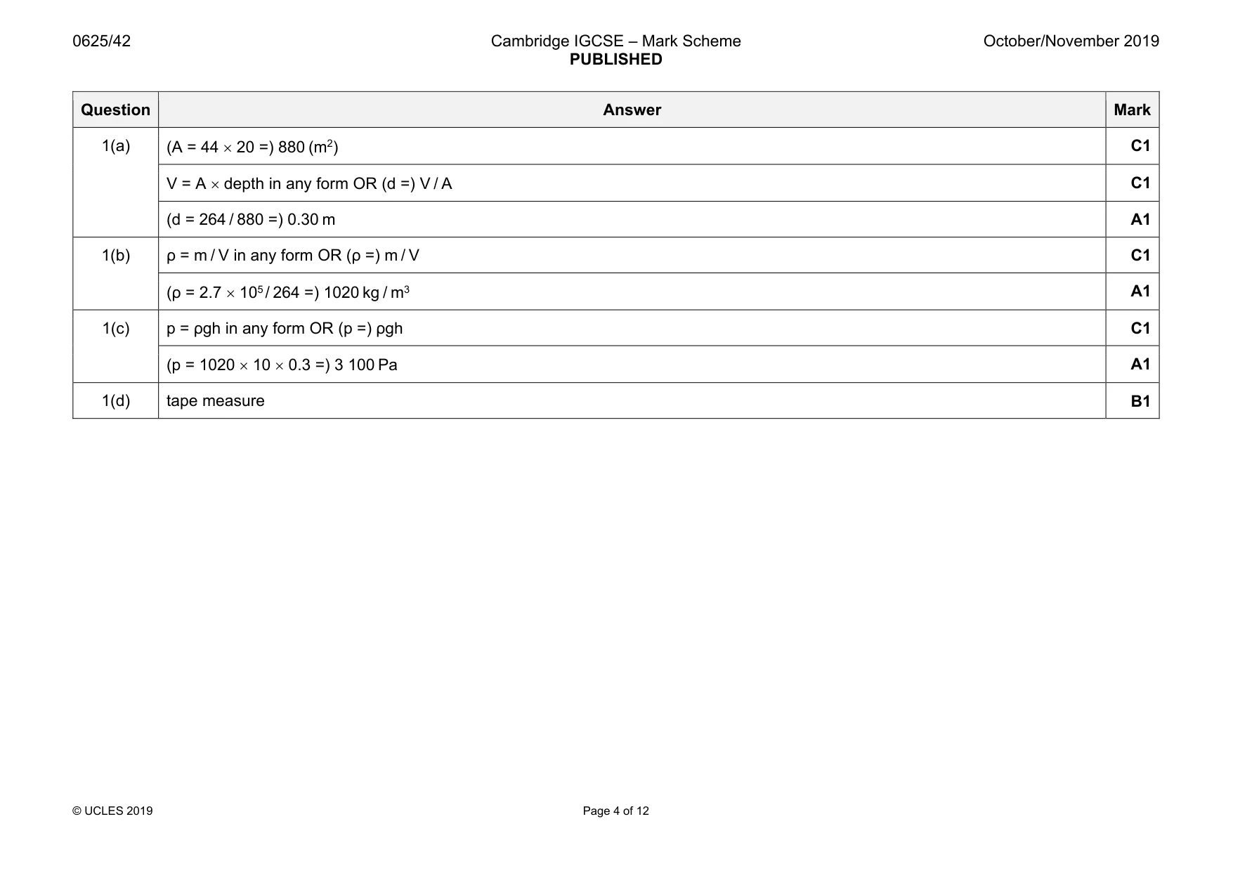 Mark scheme, page 4 of 12