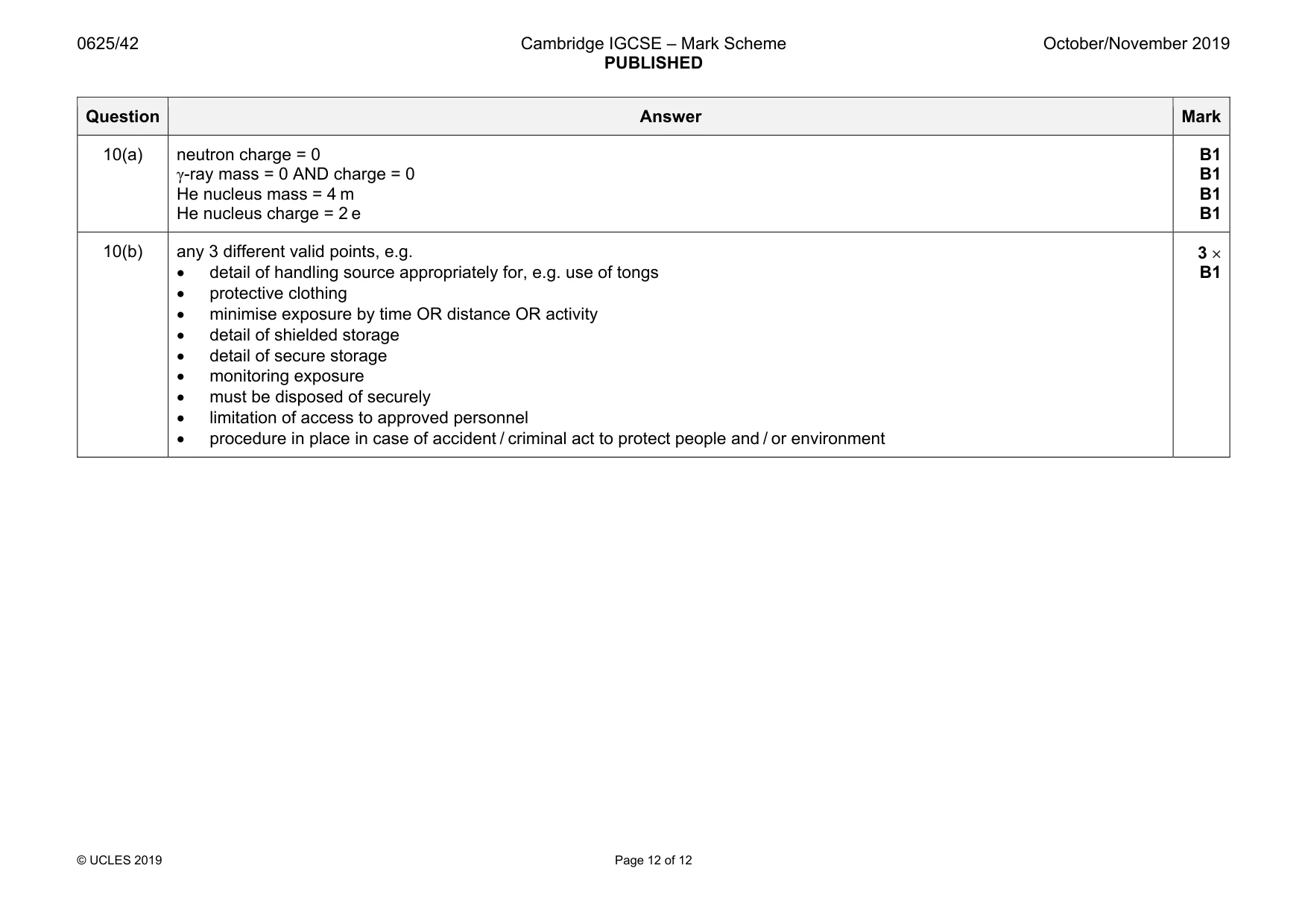 Mark scheme, page 12 of 12