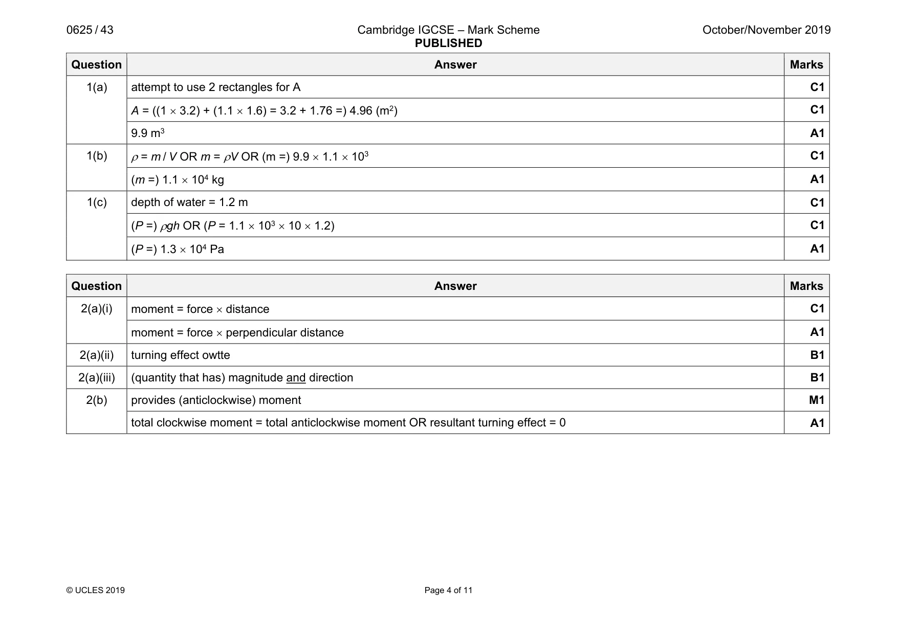 Mark scheme, page 4 of 11