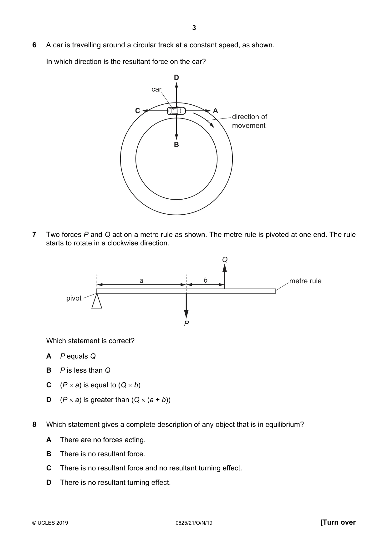 Cambridge IGCSE Physics 0625 2019 Oct/Nov Paper 2 · Variant 1 question paper, page 3 of 16