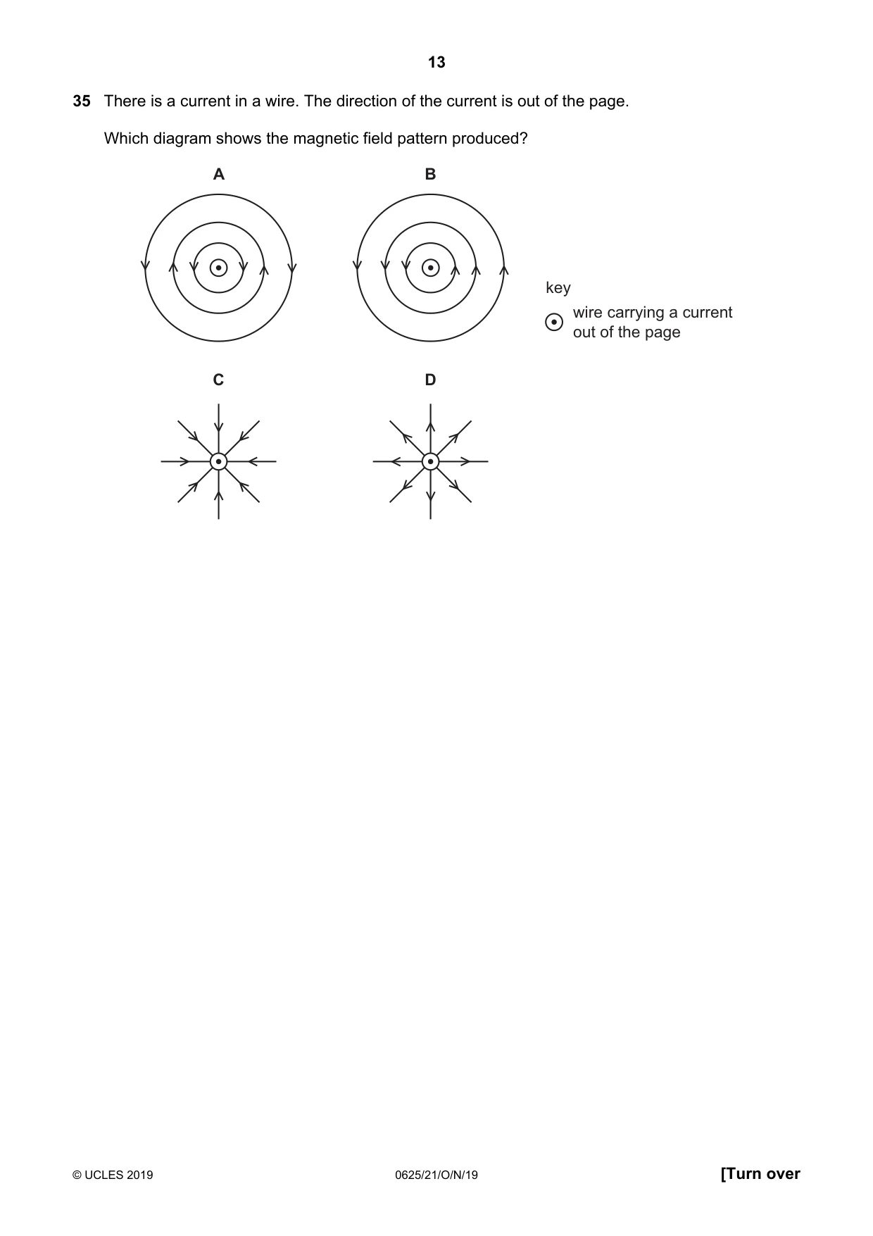 Cambridge IGCSE Physics 0625 2019 Oct/Nov Paper 2 · Variant 1 question paper, page 13 of 16