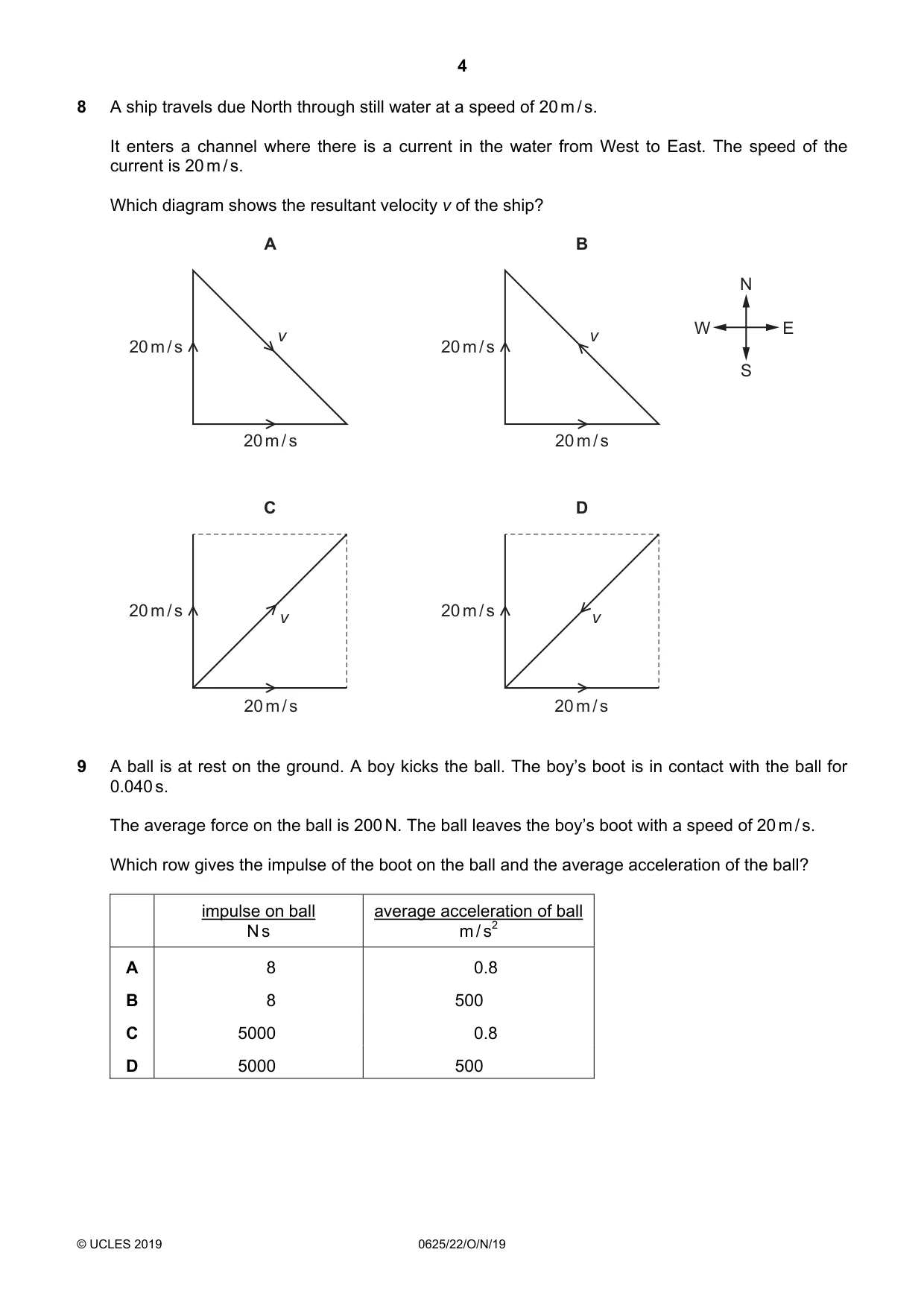 Cambridge IGCSE Physics 0625 2019 Oct/Nov Paper 2 · Variant 2 question paper, page 4 of 16