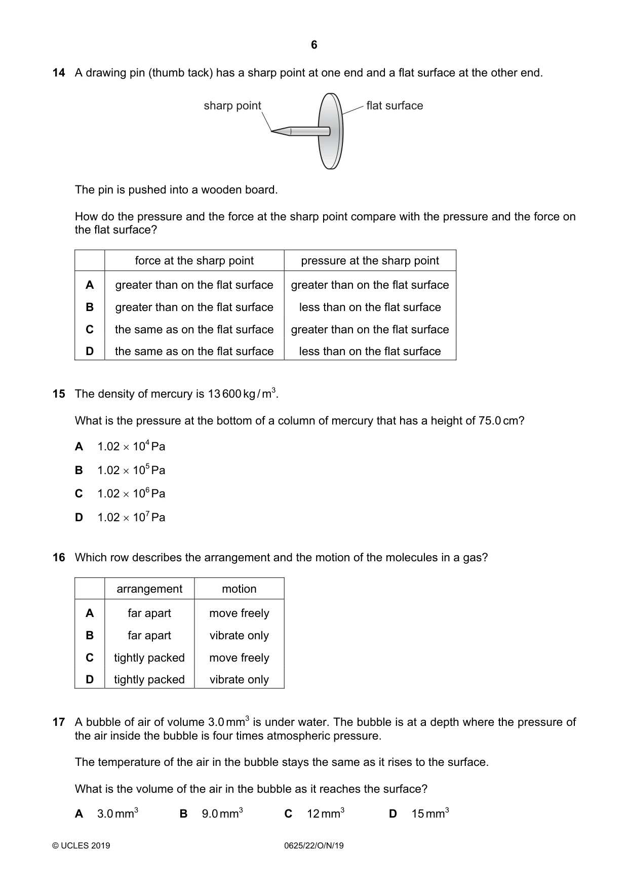 Cambridge IGCSE Physics 0625 2019 Oct/Nov Paper 2 · Variant 2 question paper, page 6 of 16