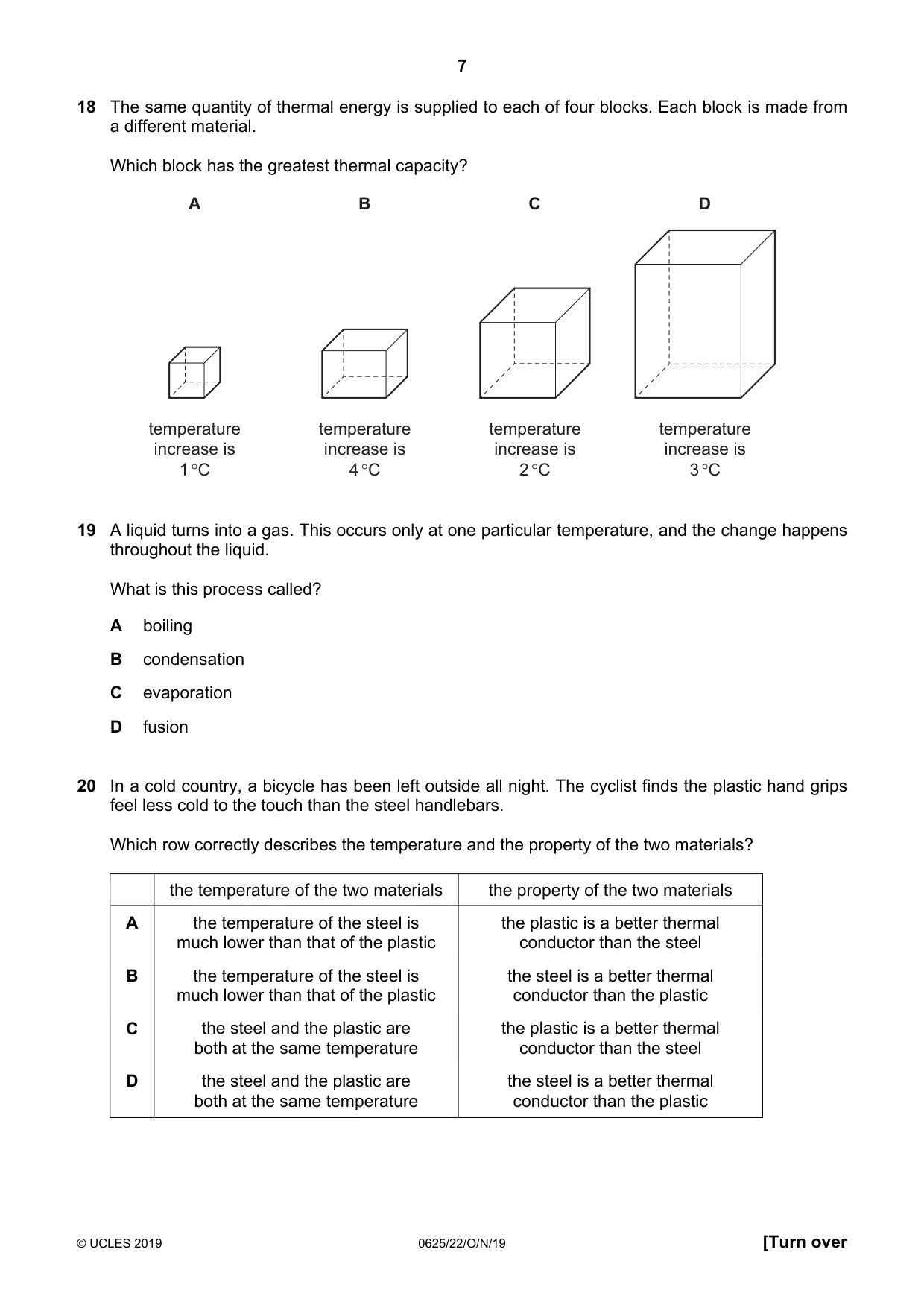 Cambridge IGCSE Physics 0625 2019 Oct/Nov Paper 2 · Variant 2 question paper, page 7 of 16