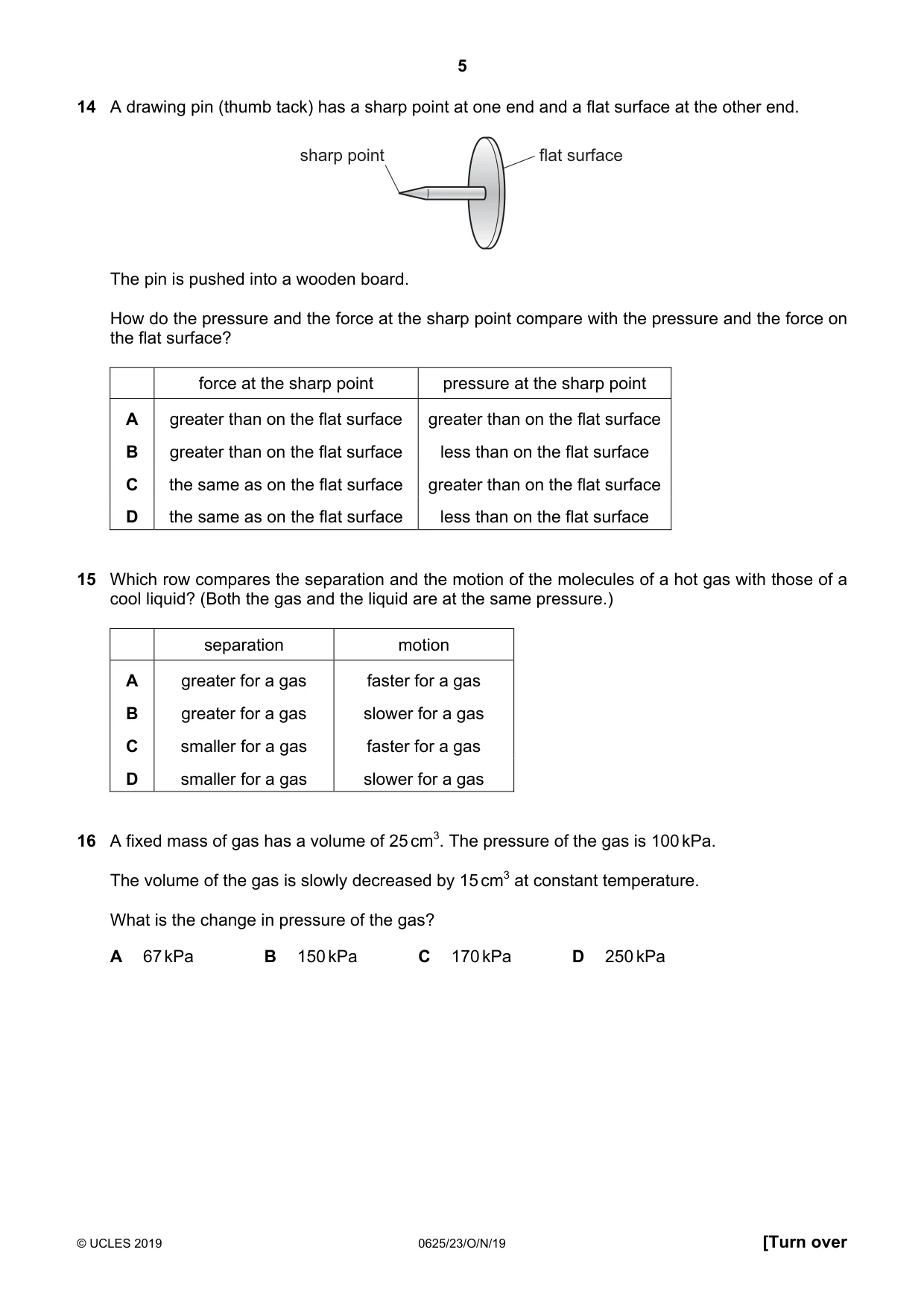 Cambridge IGCSE Physics 0625 2019 Oct/Nov Paper 2 · Variant 3 question paper, page 5 of 16