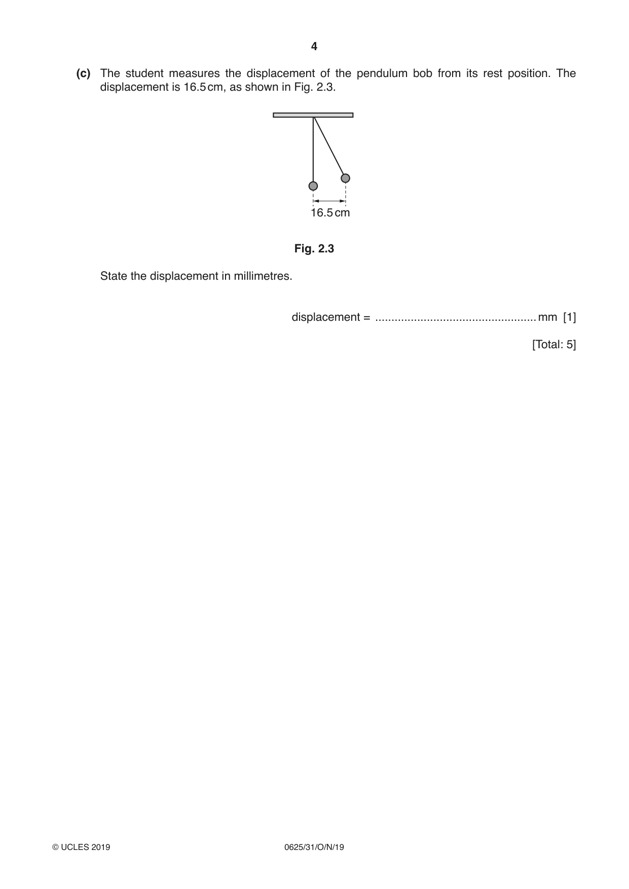 Cambridge IGCSE Physics 0625 2019 Oct/Nov Paper 3 · Variant 1 question paper, page 4 of 20