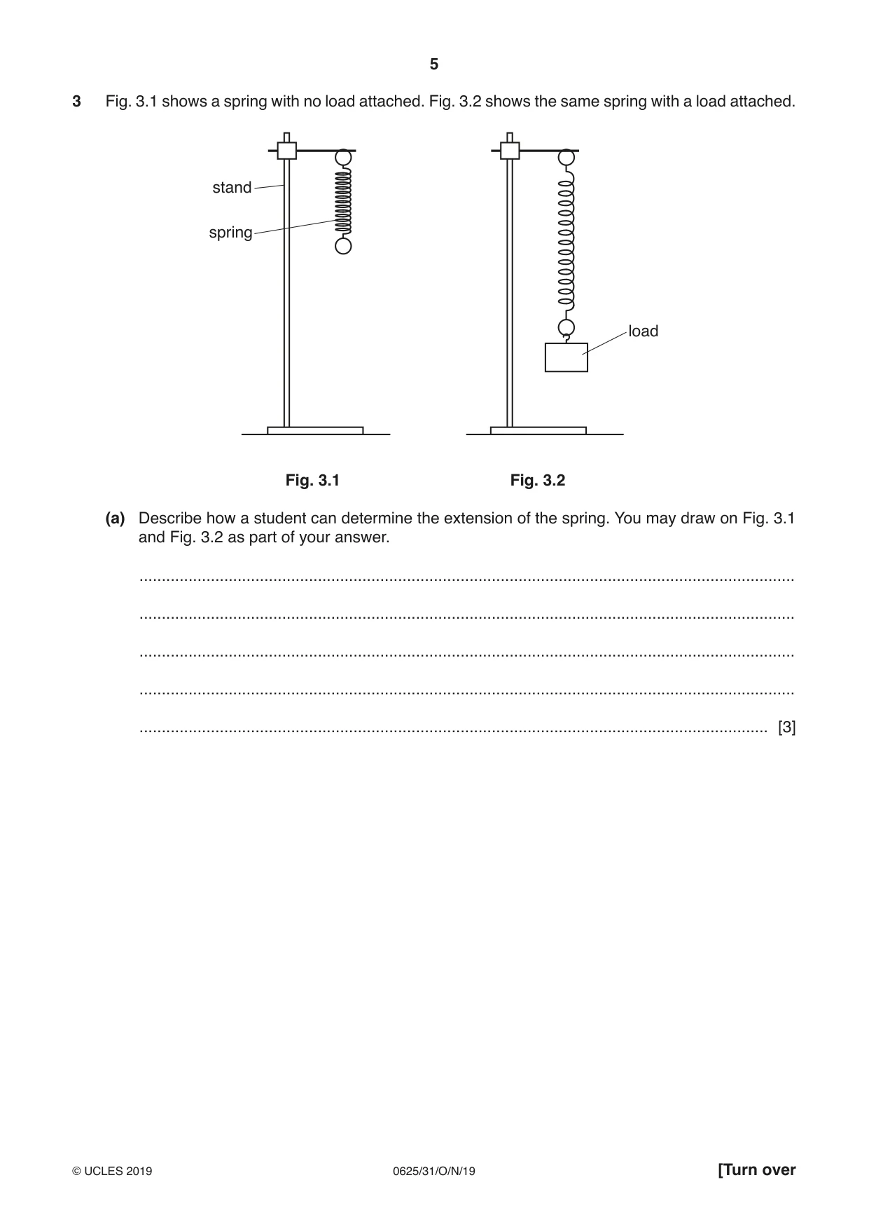 Cambridge IGCSE Physics 0625 2019 Oct/Nov Paper 3 · Variant 1 question paper, page 5 of 20