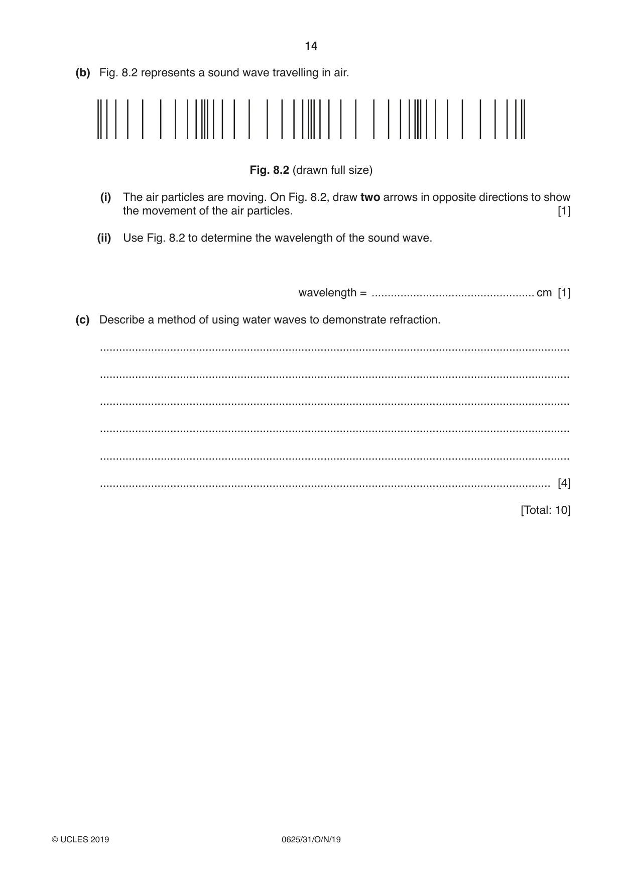 Cambridge IGCSE Physics 0625 2019 Oct/Nov Paper 3 · Variant 1 question paper, page 14 of 20