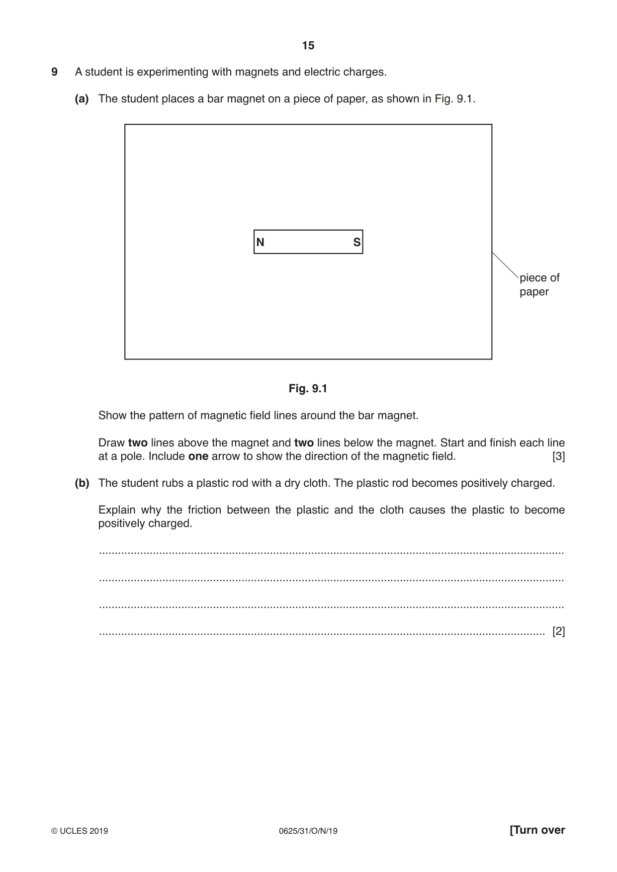 Cambridge IGCSE Physics 0625 2019 Oct/Nov Paper 3 · Variant 1 question paper, page 15 of 20