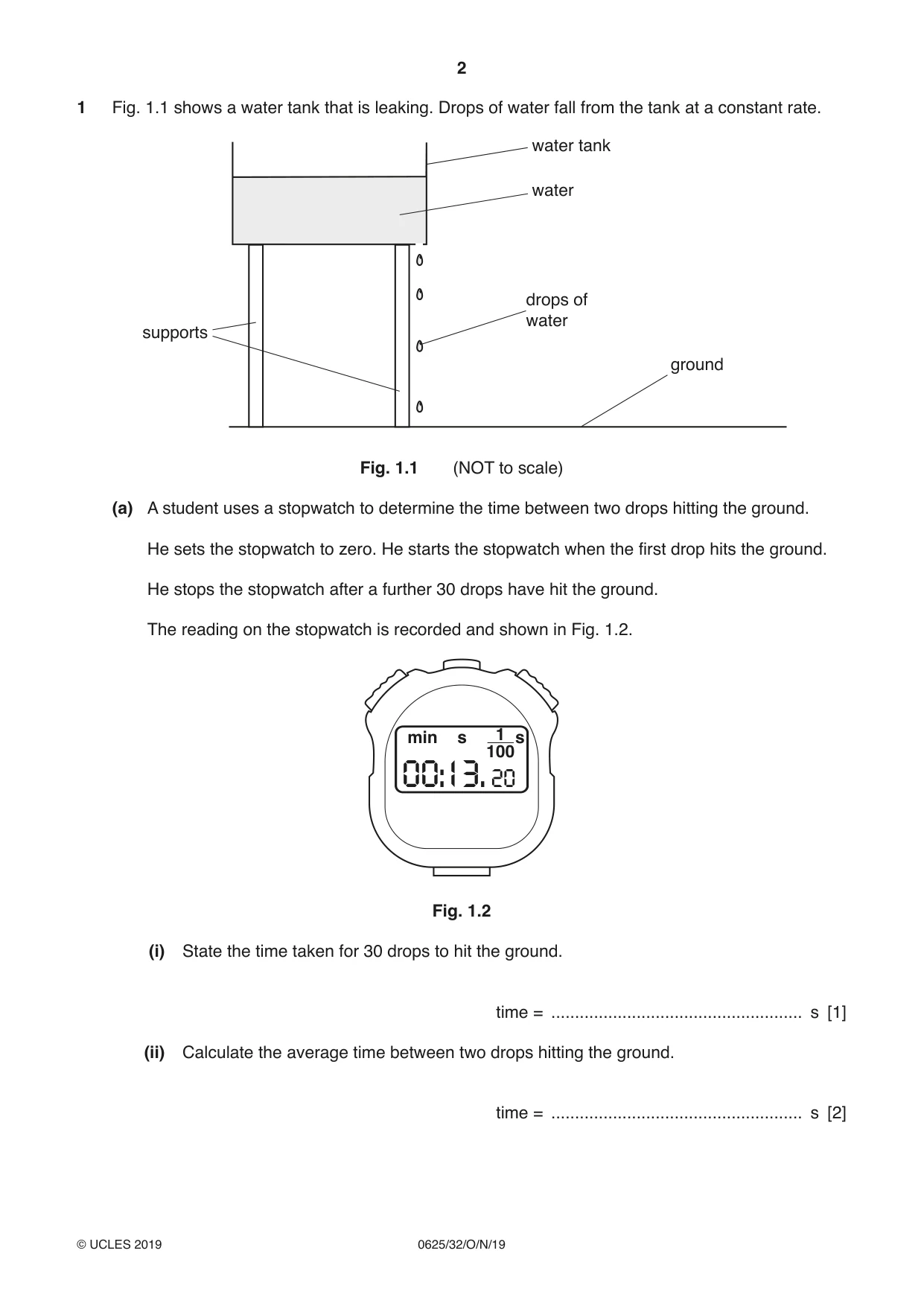 Cambridge IGCSE Physics 0625 2019 Oct/Nov Paper 3 · Variant 2 question paper, page 2 of 20