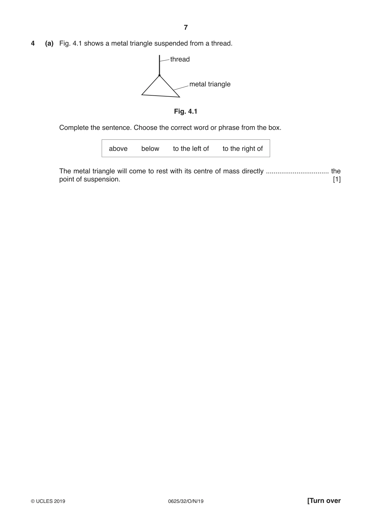 Cambridge IGCSE Physics 0625 2019 Oct/Nov Paper 3 · Variant 2 question paper, page 7 of 20