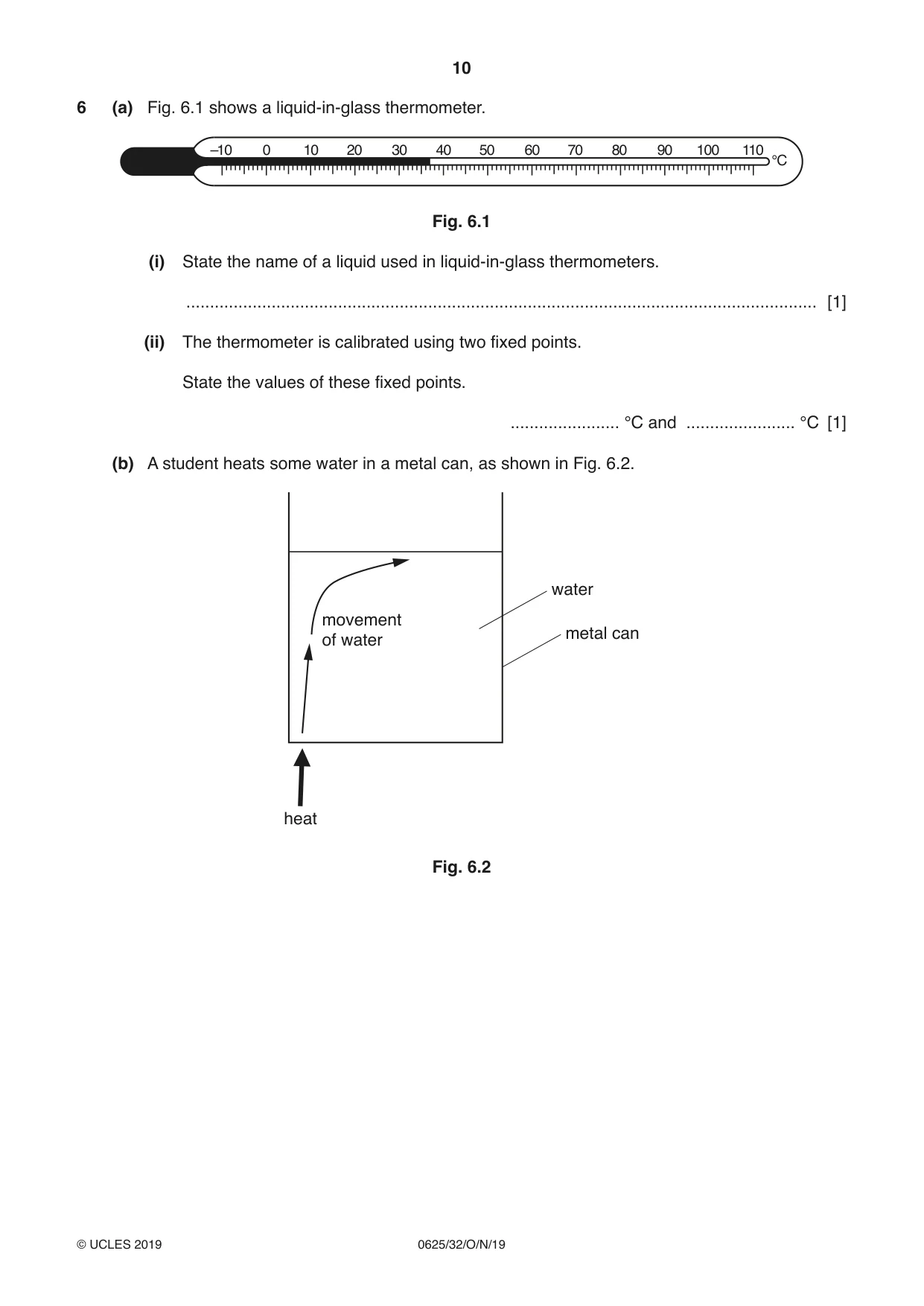 Cambridge IGCSE Physics 0625 2019 Oct/Nov Paper 3 · Variant 2 question paper, page 10 of 20