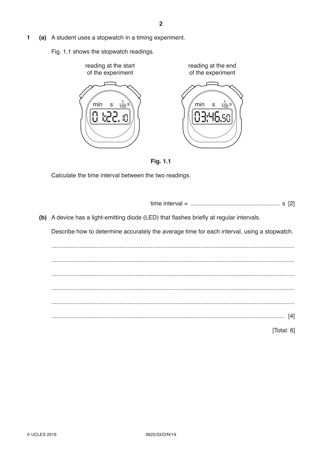 Cambridge IGCSE Physics 0625 2019 Oct/Nov Paper 3 · Variant 3 question paper, page 2 of 16