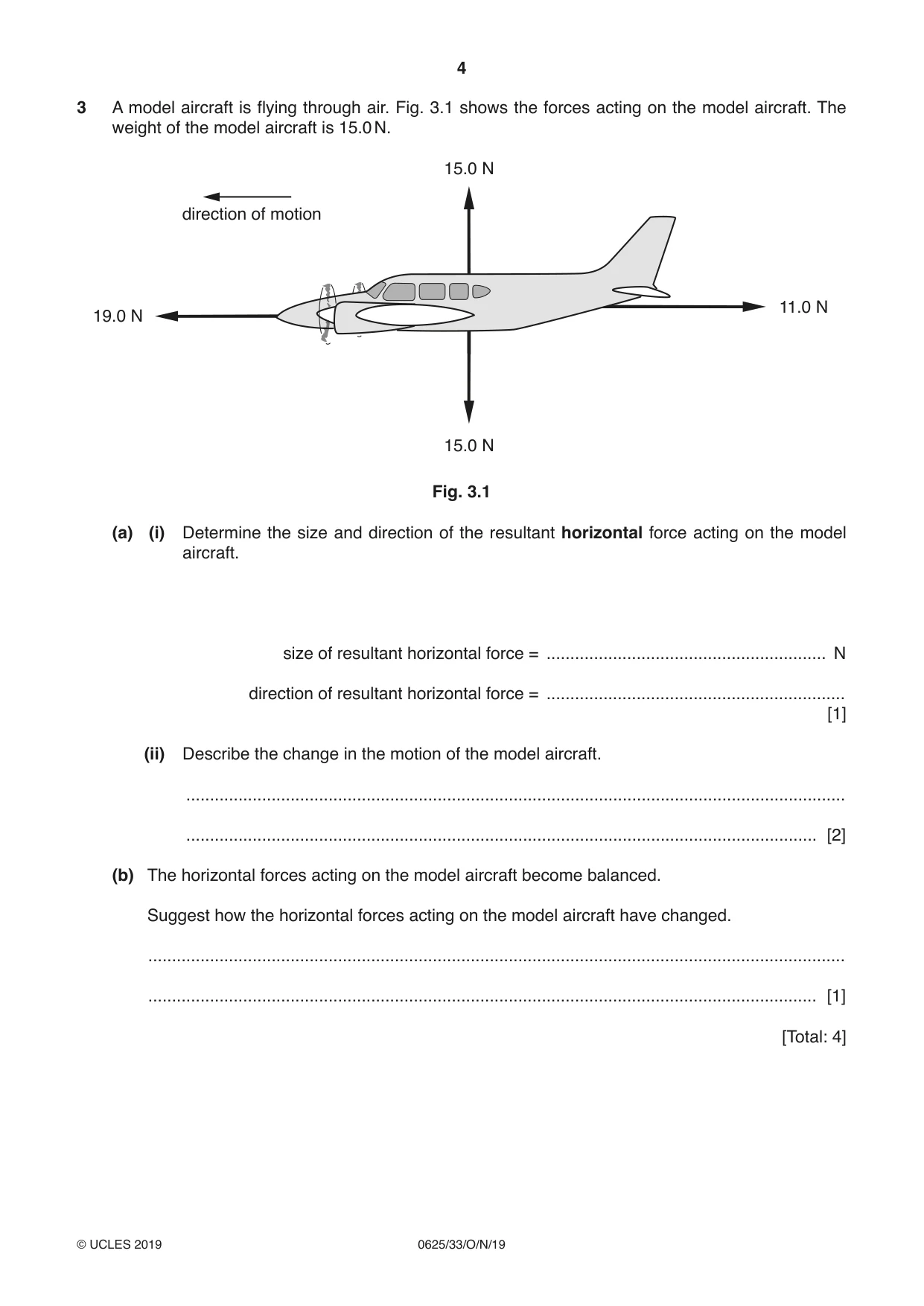 Cambridge IGCSE Physics 0625 2019 Oct/Nov Paper 3 · Variant 3 question paper, page 4 of 16