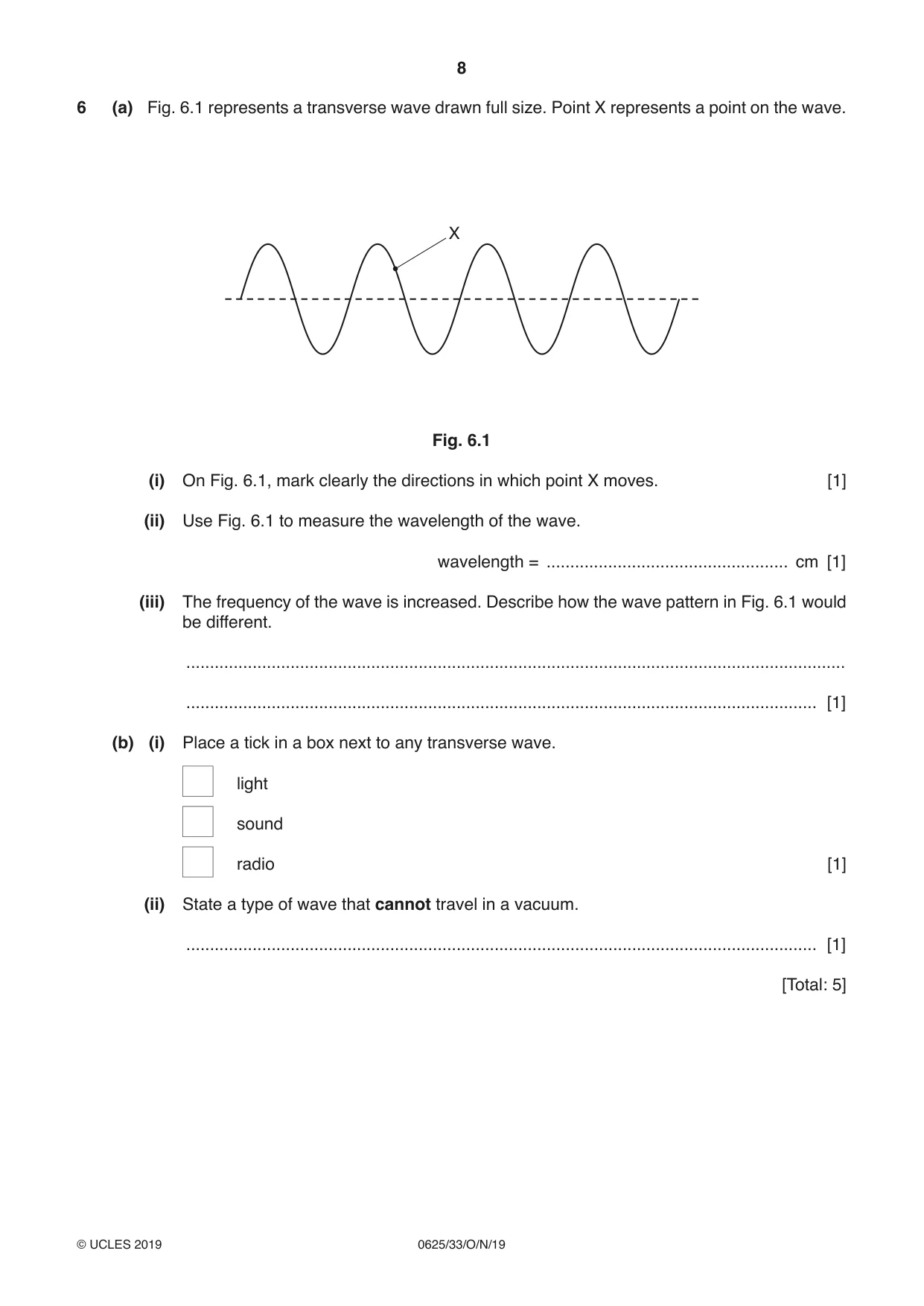 Cambridge IGCSE Physics 0625 2019 Oct/Nov Paper 3 · Variant 3 question paper, page 8 of 16